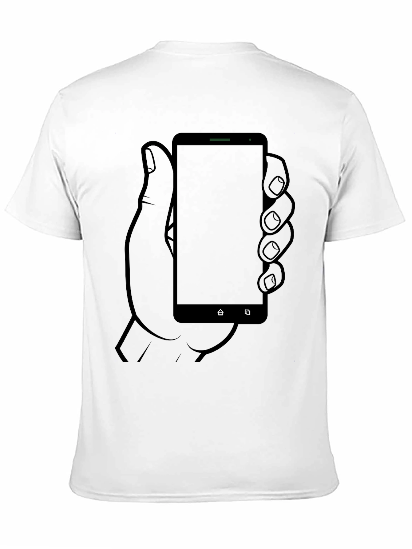 Smartphone Hand Graphic Tee - Cool Casual Black Shirt