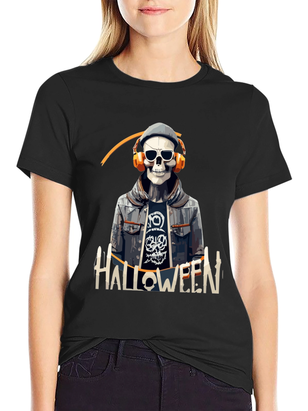 Skull Halloween DJ Graphic Tee