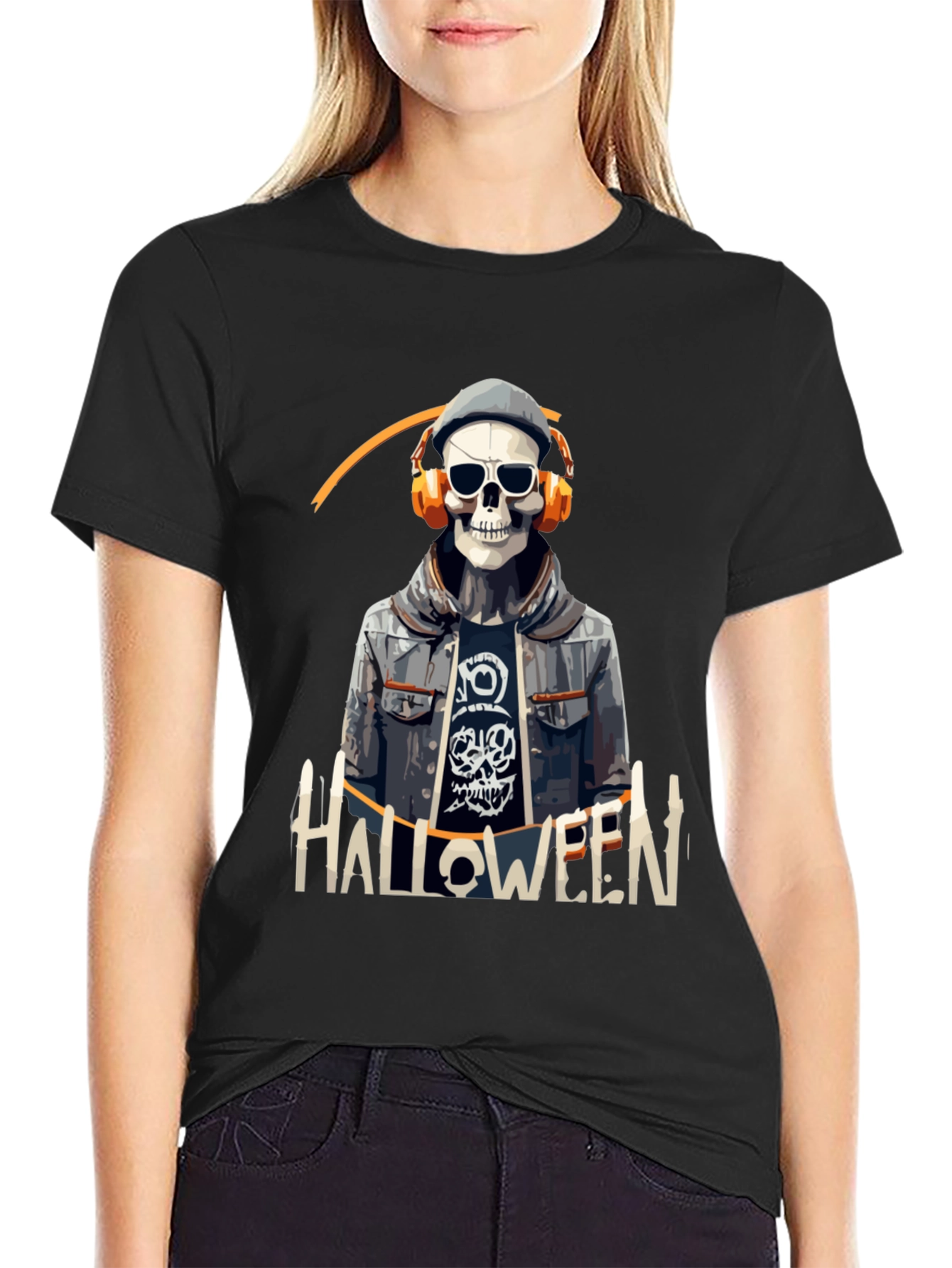 Skull Halloween DJ Graphic Tee