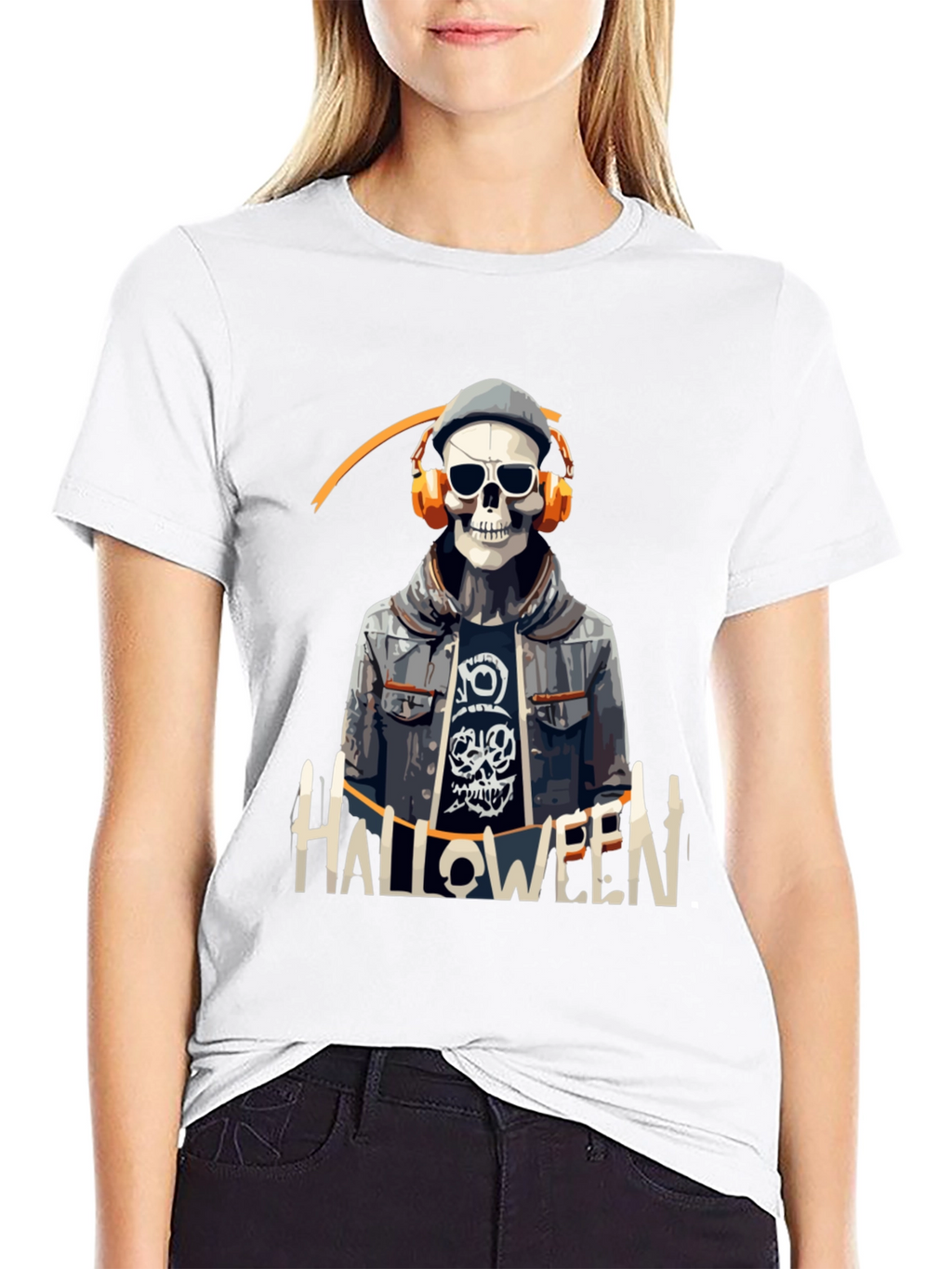 Skull Halloween DJ Graphic Tee