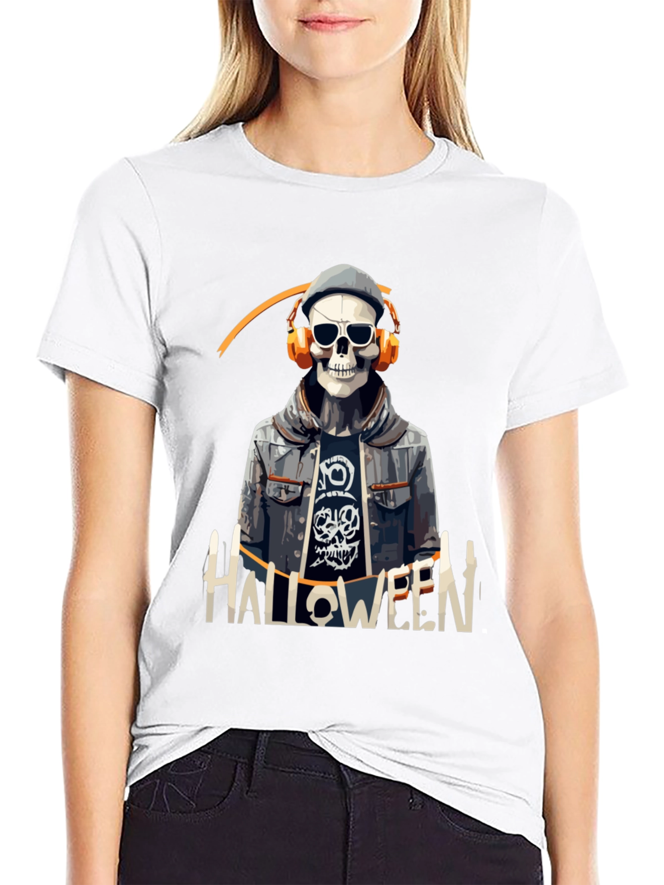 Skull Halloween DJ Graphic Tee