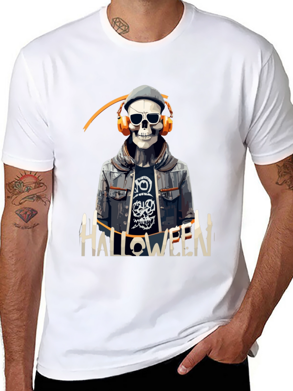 Skull Halloween DJ Graphic Tee