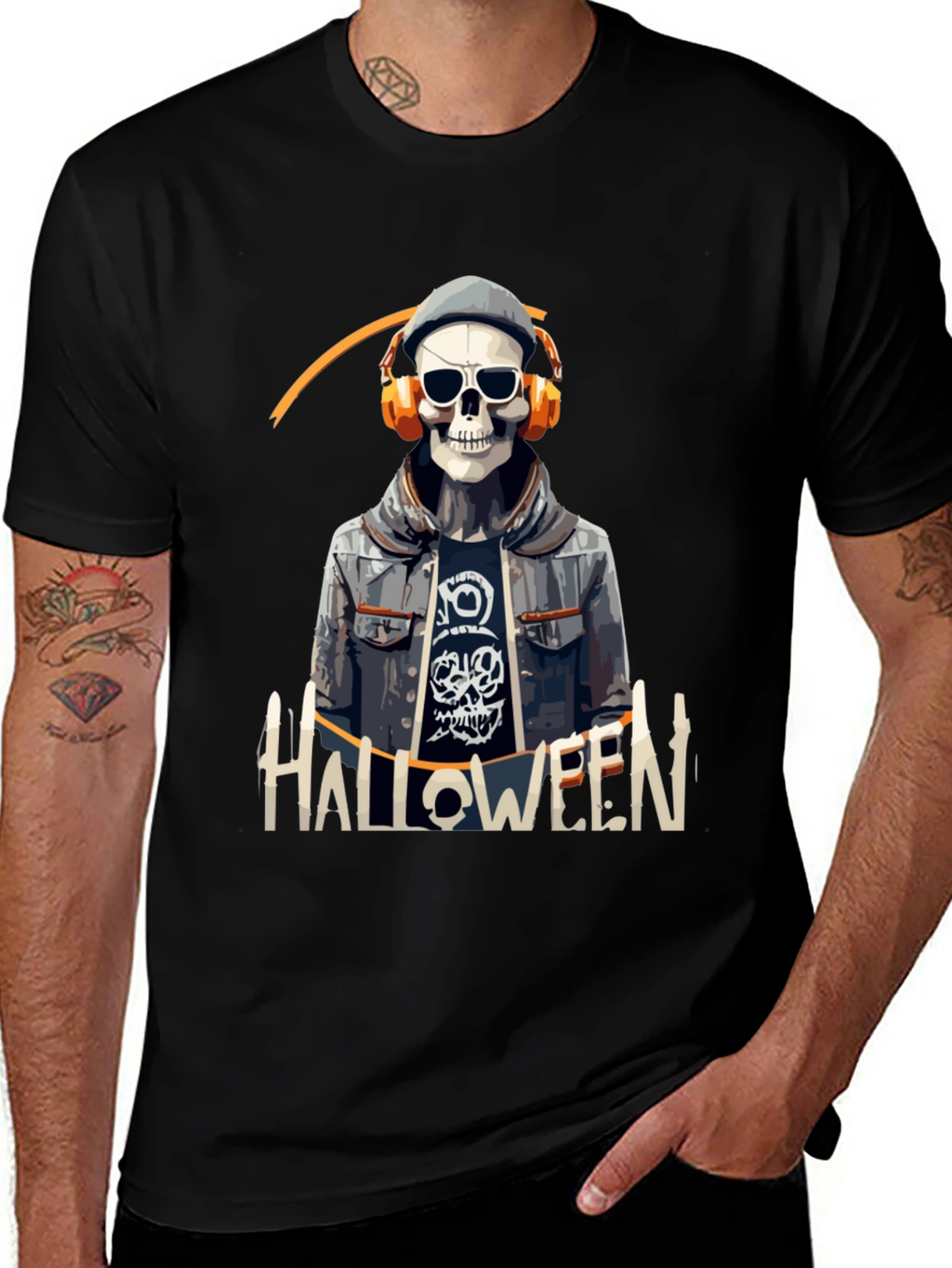 Skull Halloween DJ Graphic Tee