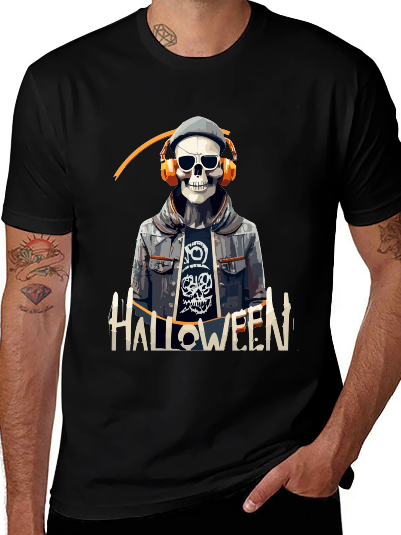 Skull Halloween DJ Graphic Tee