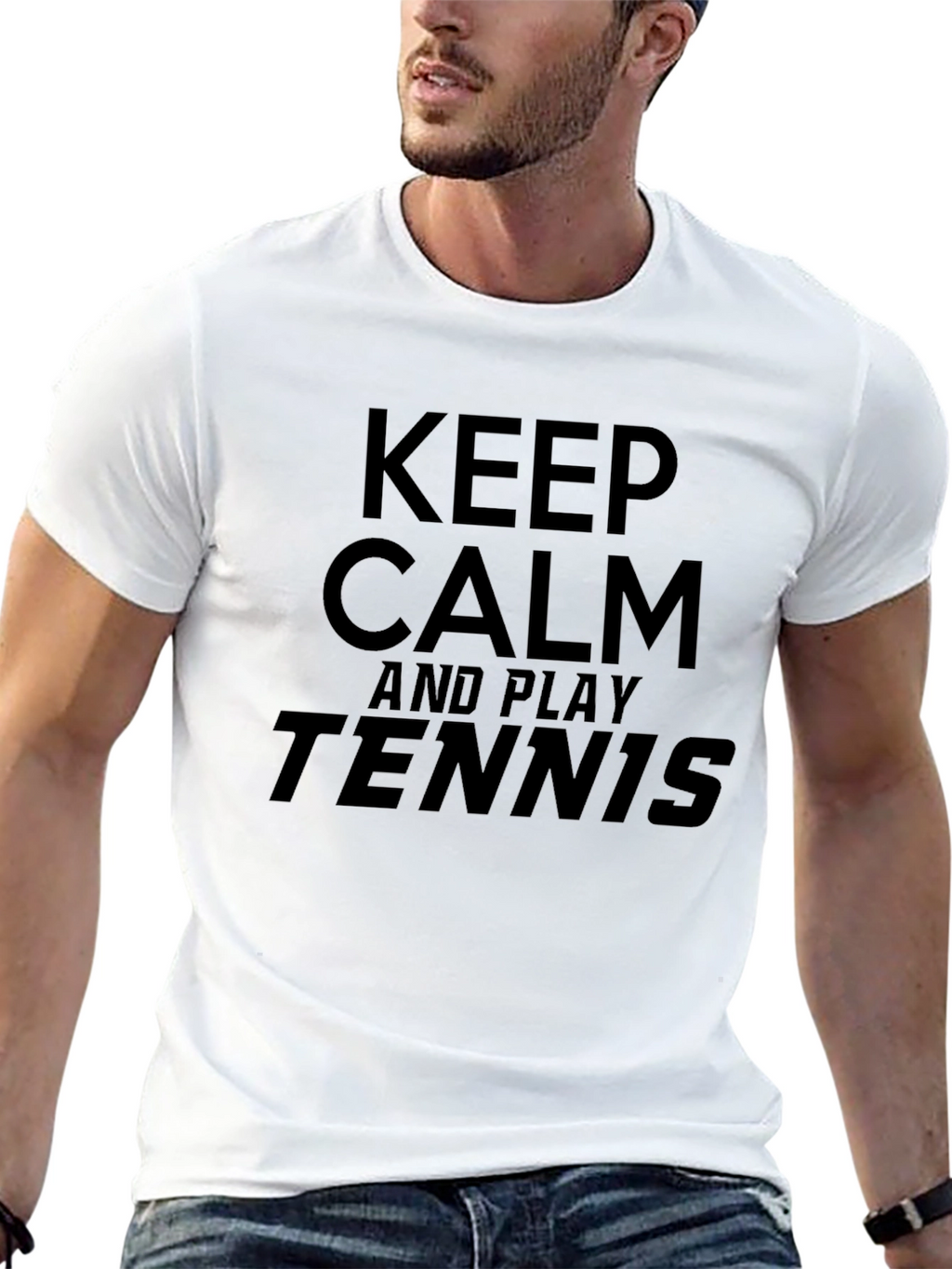 Keep Calm and Play Tennis T-Shirt - Black