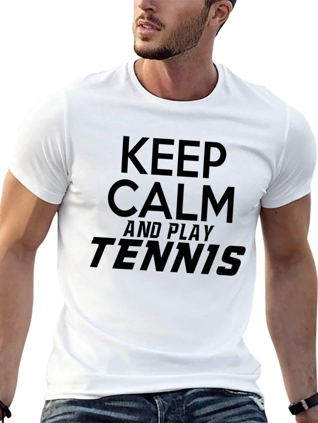 Keep Calm and Play Tennis T-Shirt - Black