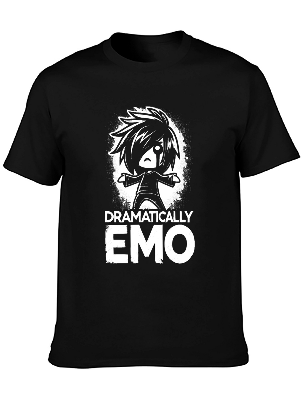 Dramatically Emo Graphic T-Shirt - Black