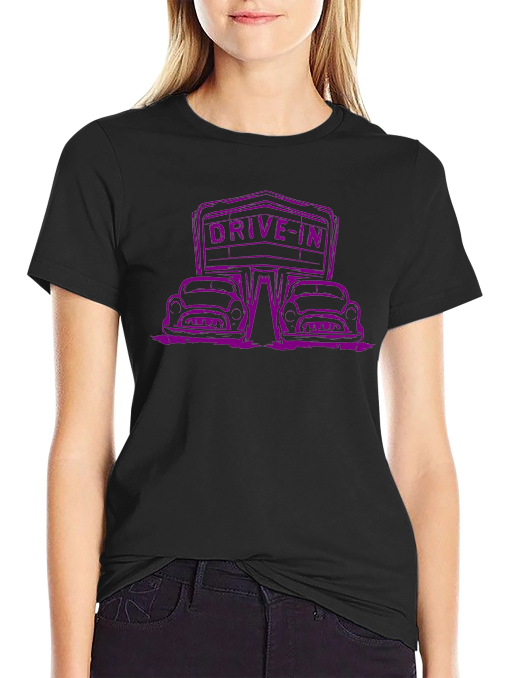 Drive-In Movie Black Graphic Tee