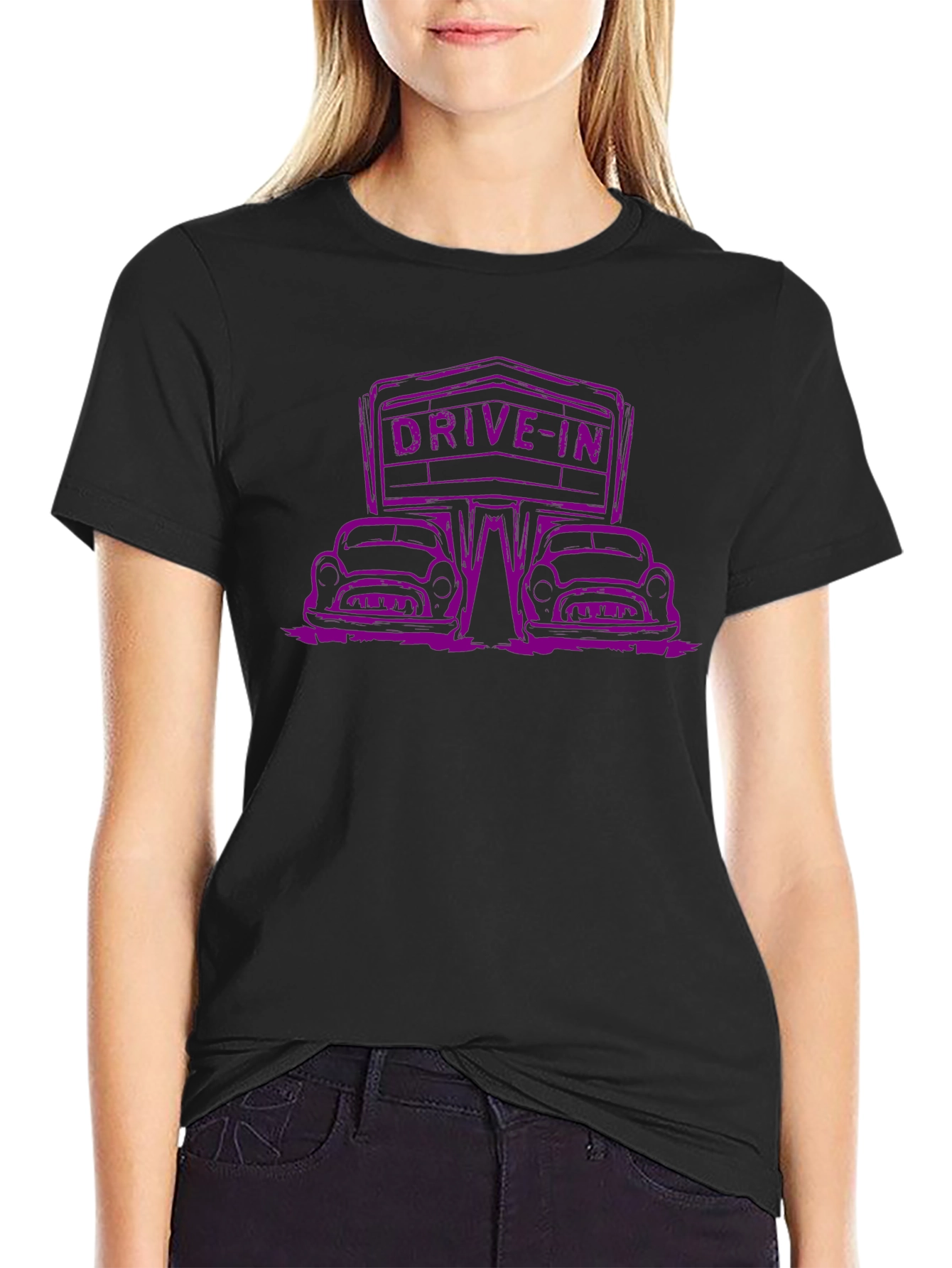 Drive-In Movie Black Graphic Tee