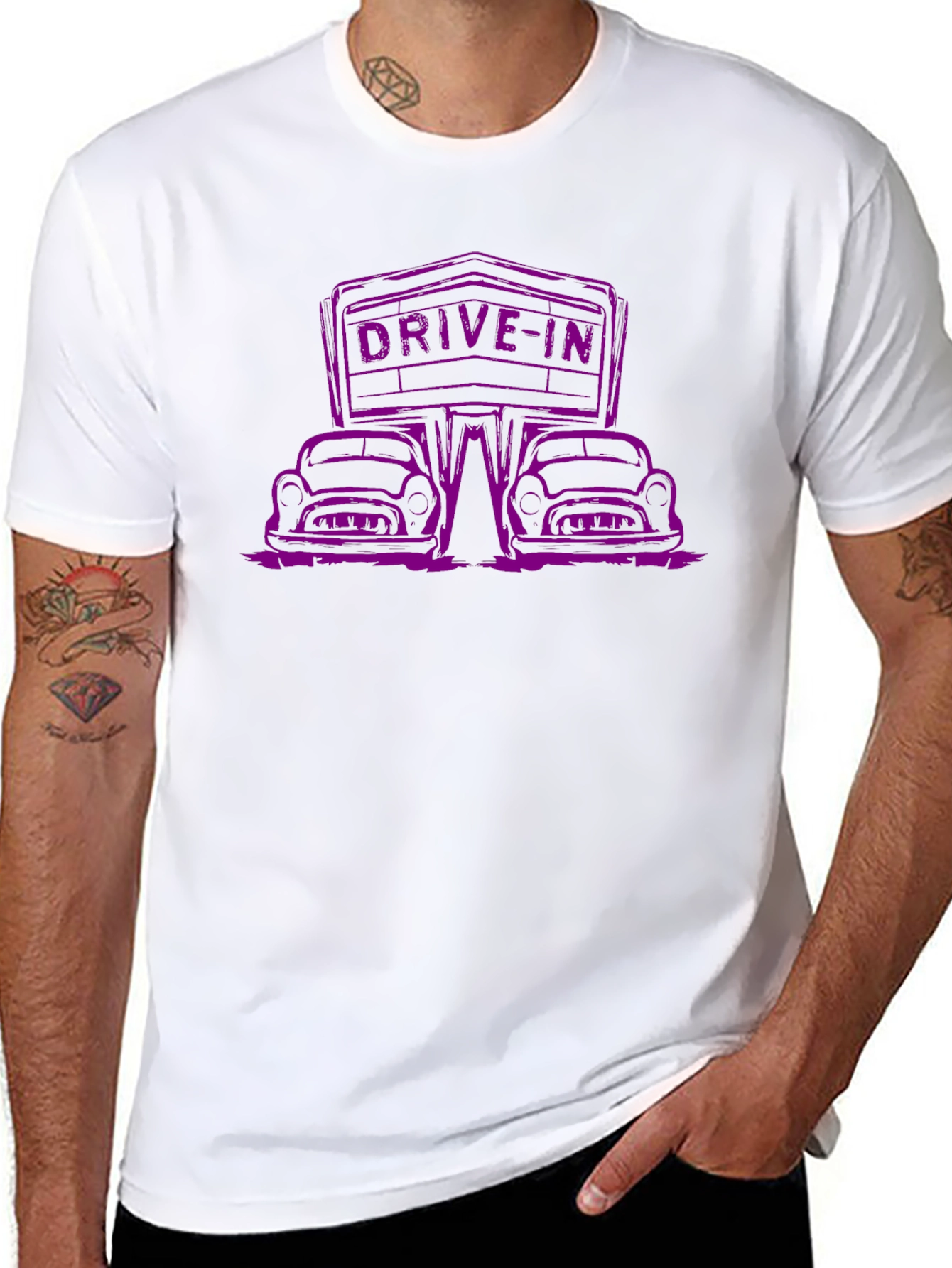 Drive-In Movie Black Graphic Tee