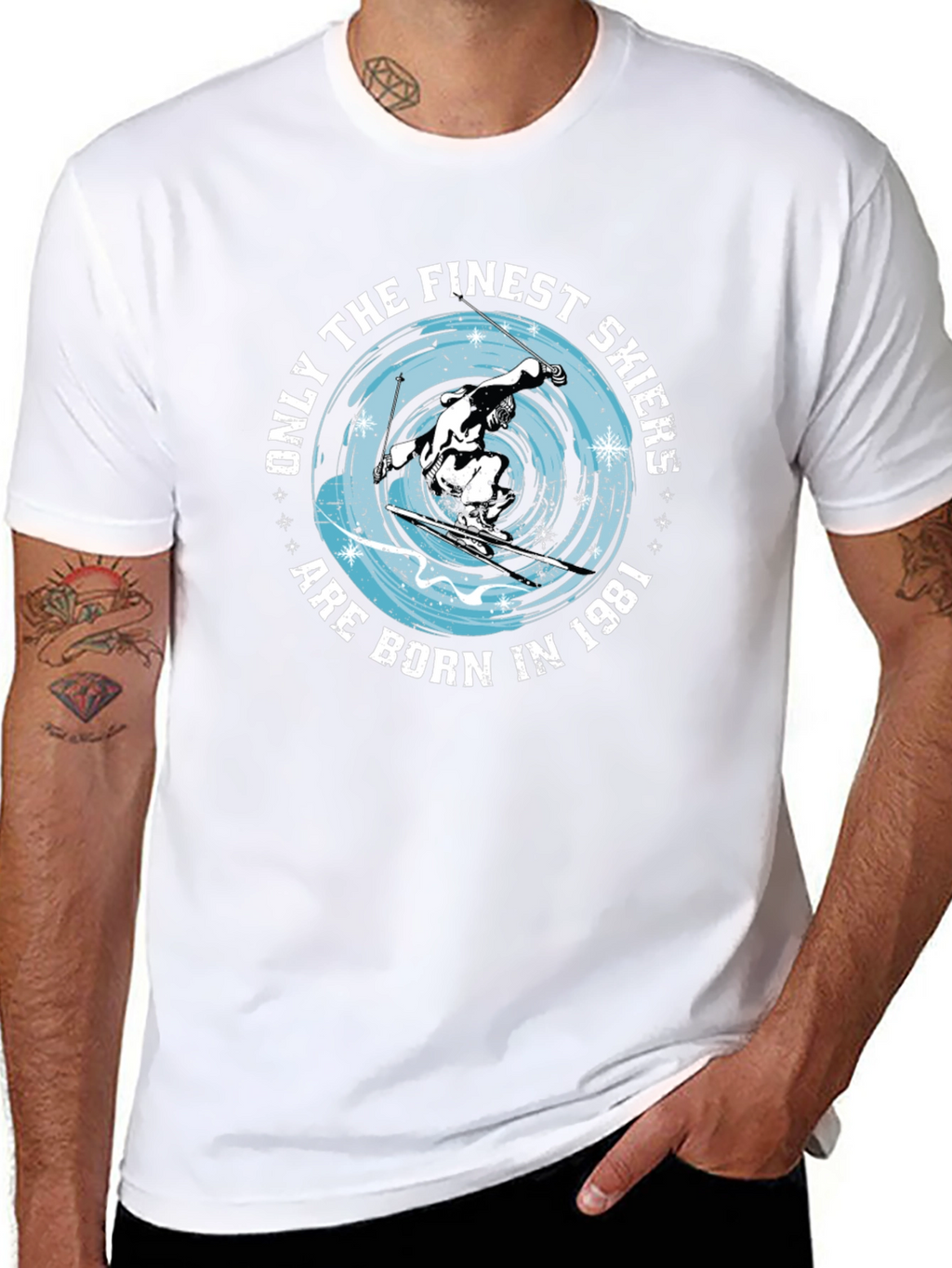 Finest Skiers Born in 1981 Black T-Shirt