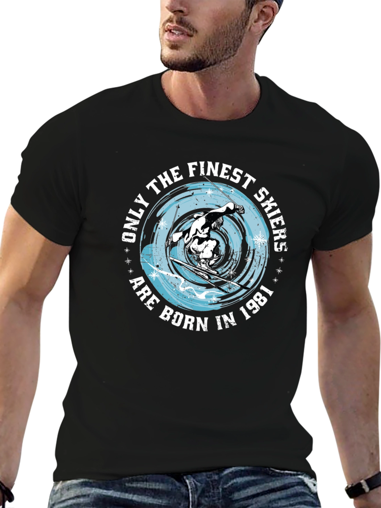 Finest Skiers Born in 1981 Black T-Shirt