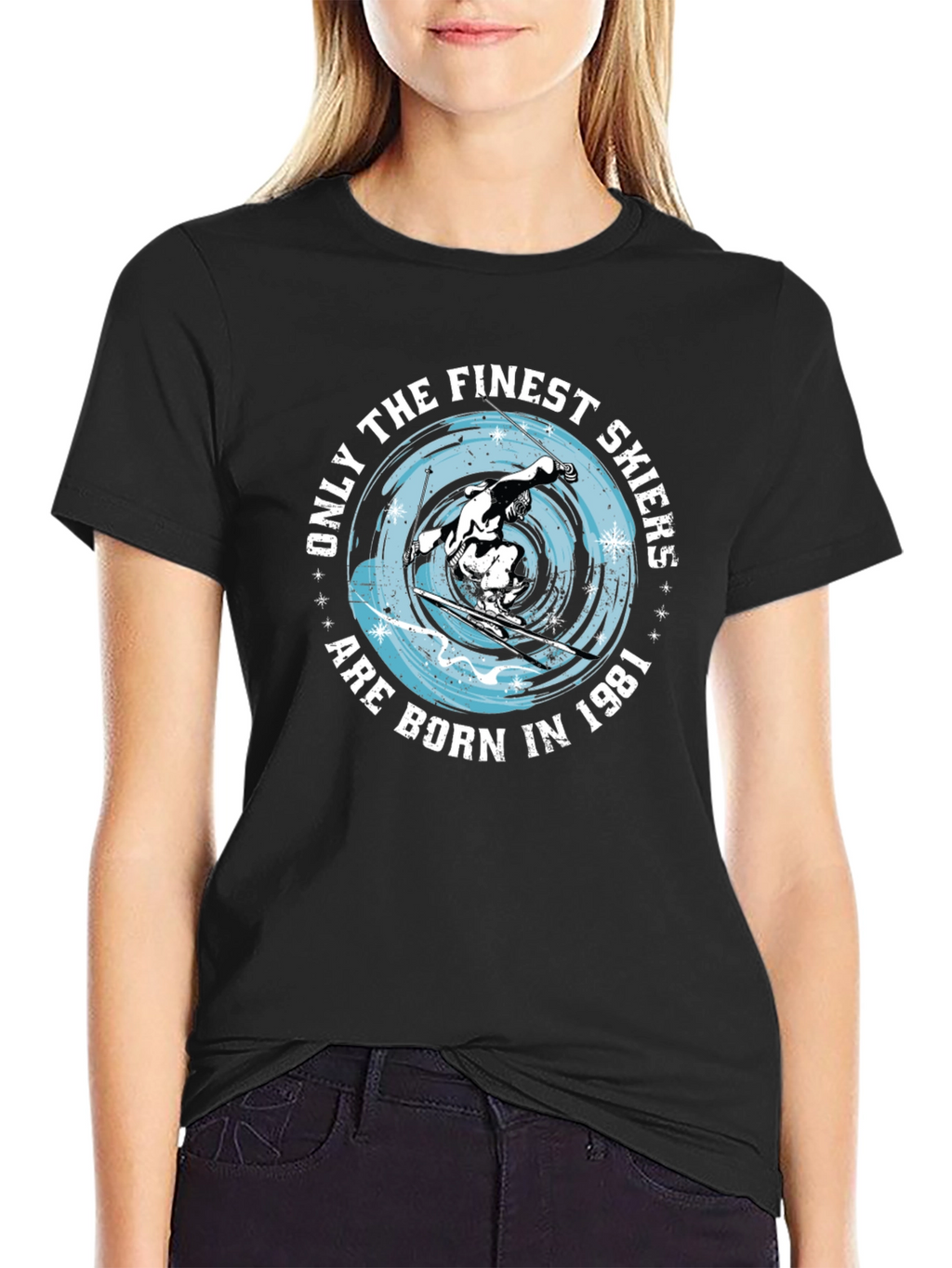 Finest Skiers Born in 1981 Black T-Shirt