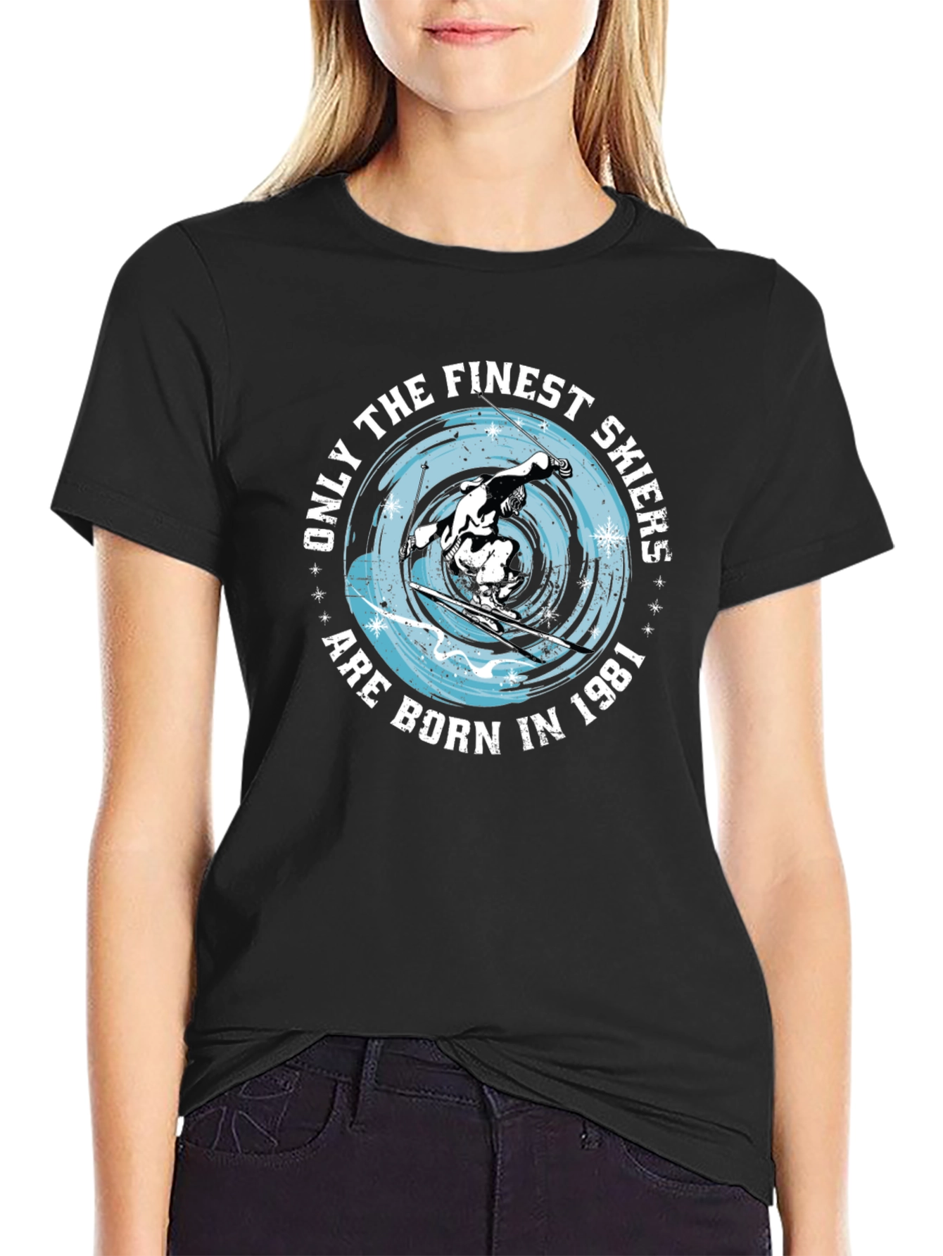 Finest Skiers Born in 1981 Black T-Shirt