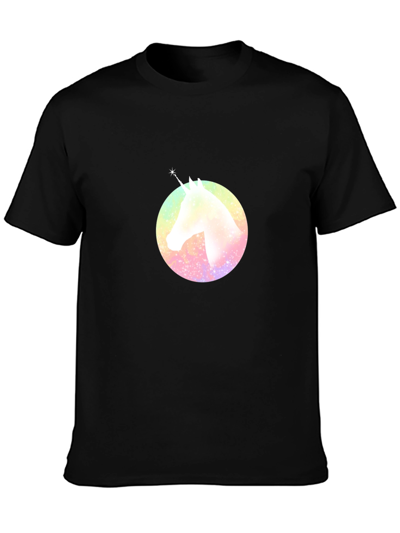 Rainbow Unicorn Graphic T-Shirt - Black