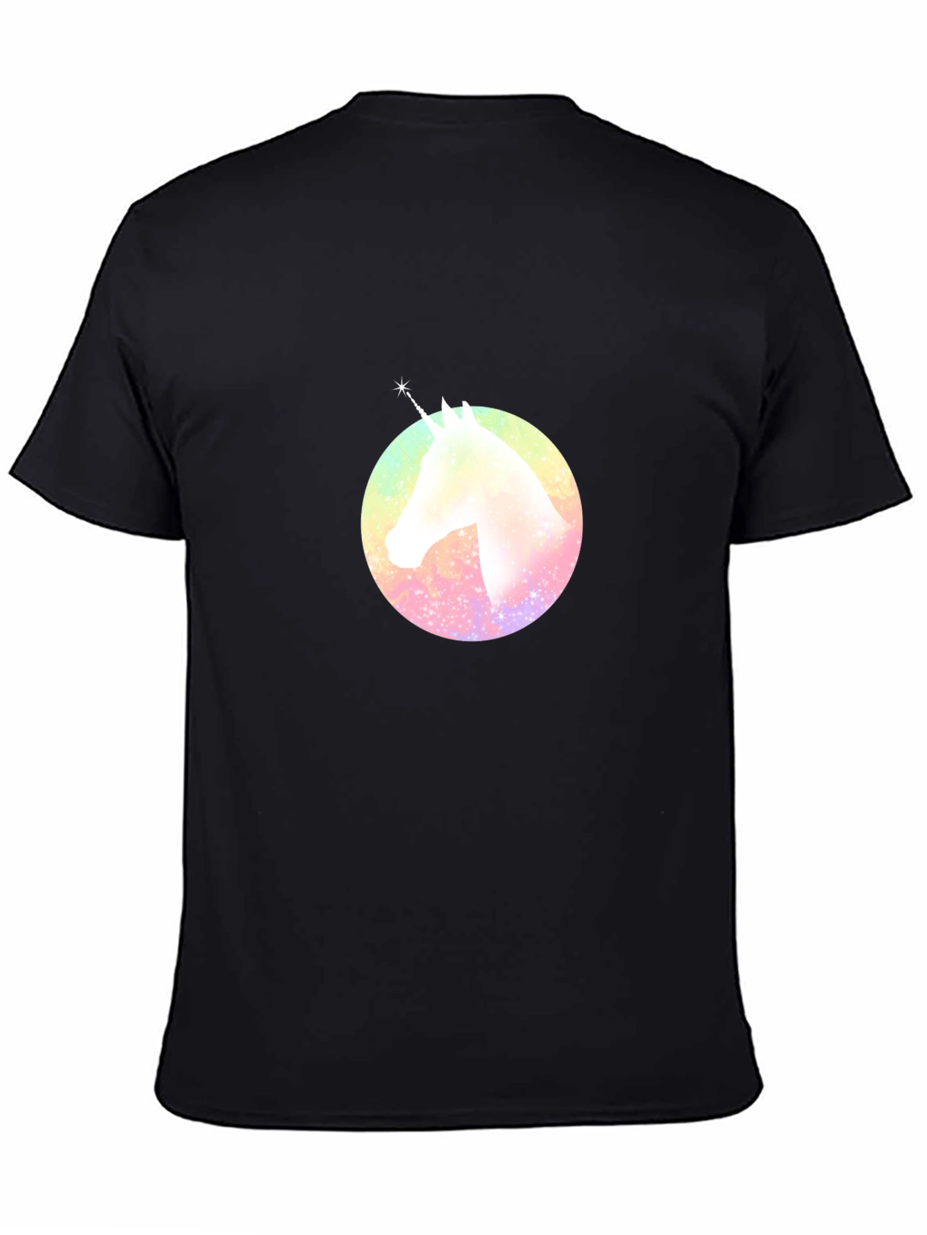 Rainbow Unicorn Graphic T-Shirt - Black