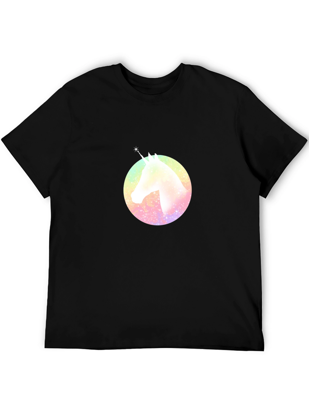 Rainbow Unicorn Graphic T-Shirt - Black