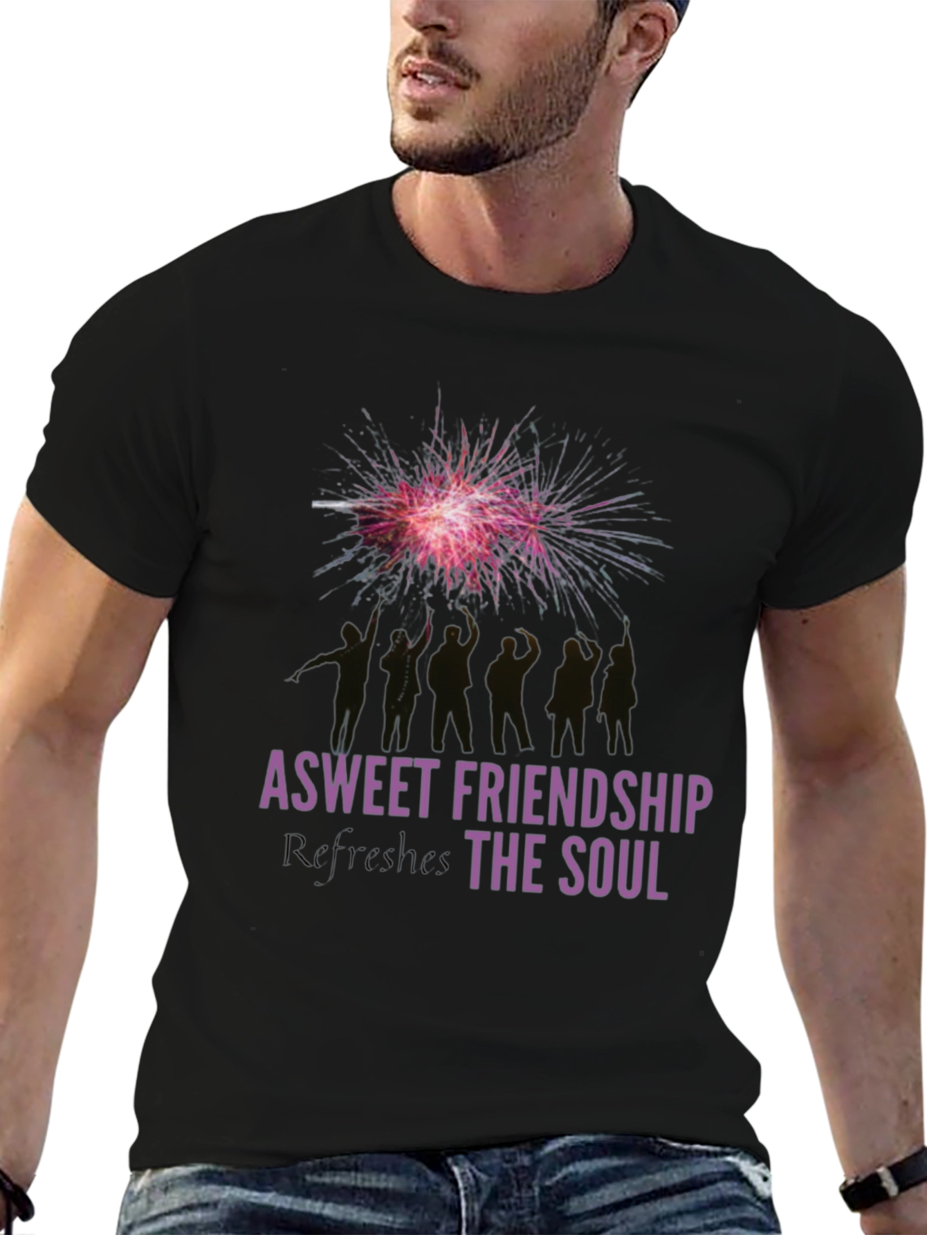 Friendship Fireworks Graphic Tee - Black
