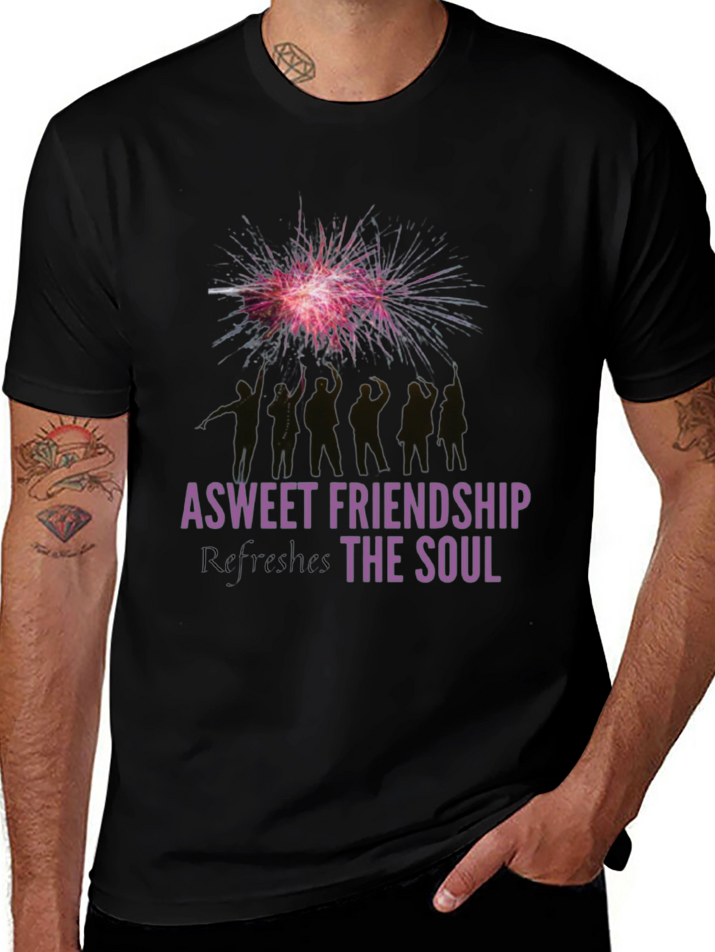Friendship Fireworks Graphic Tee - Black