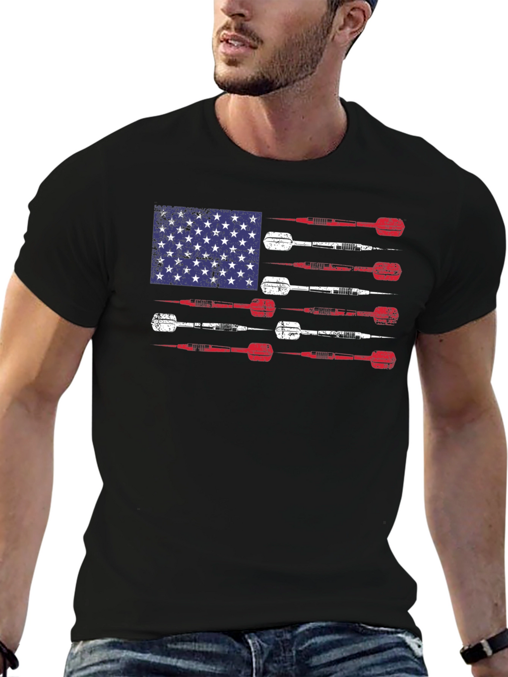 American Flag Darts T-Shirt - Patriotic Design