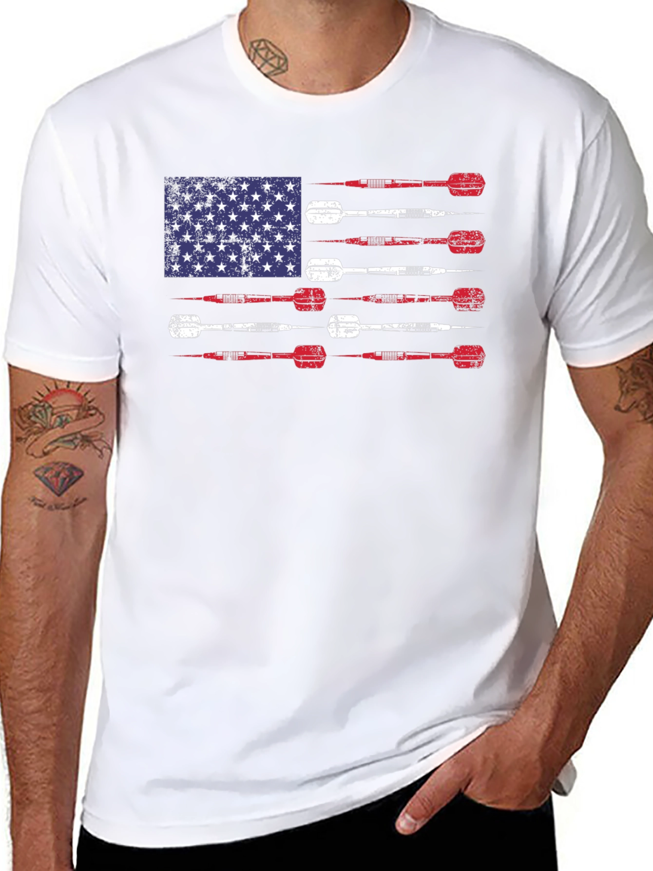 American Flag Darts T-Shirt - Patriotic Design