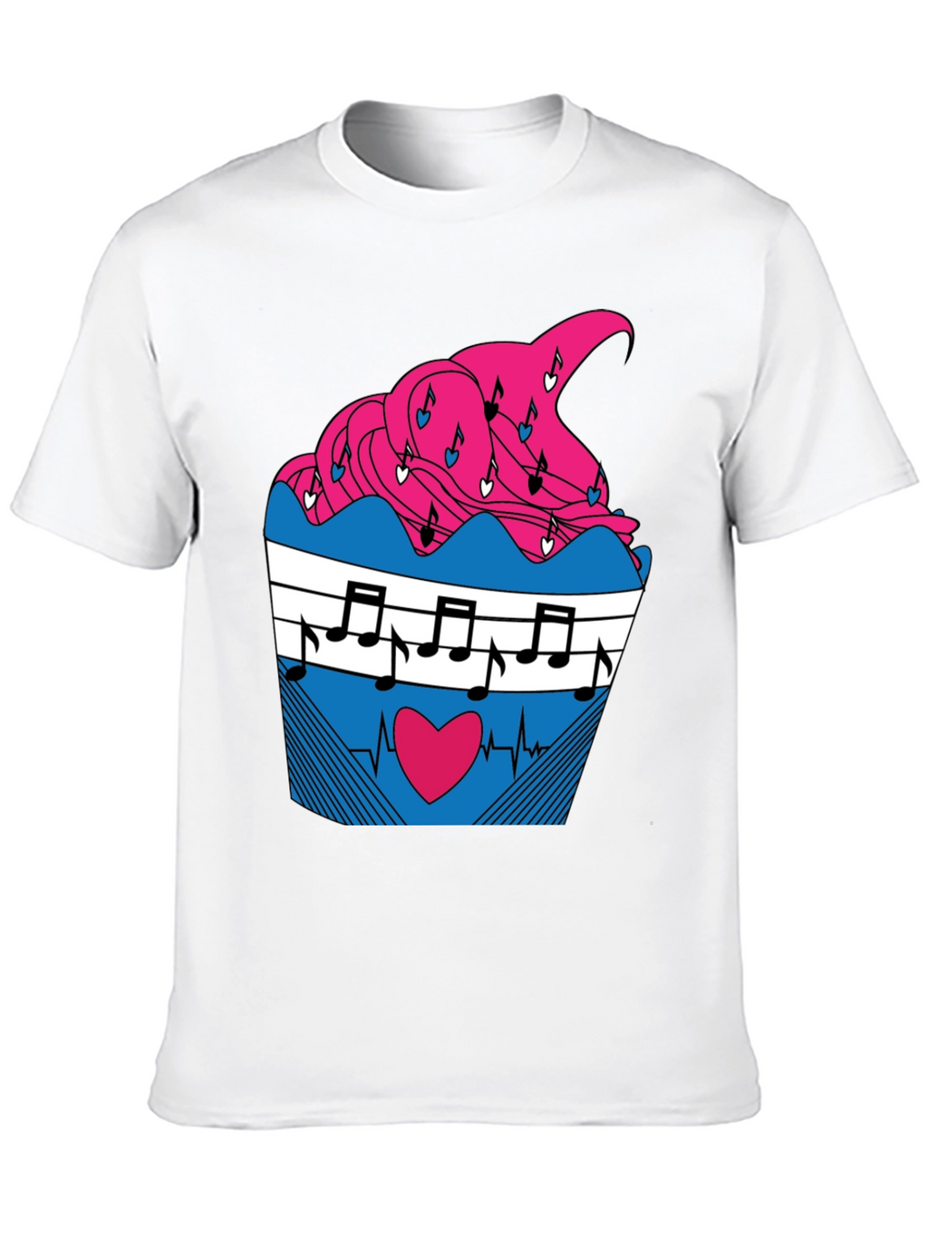 Music Heartbeat Cupcake Graphic Tee
