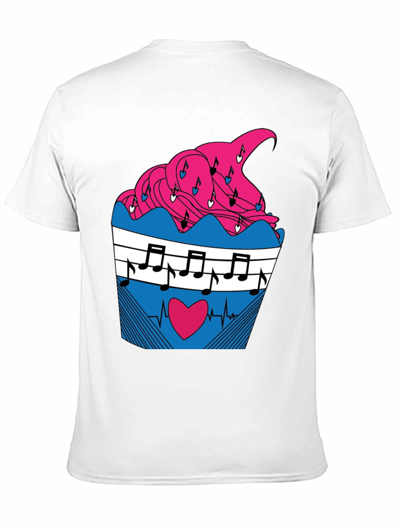 Music Heartbeat Cupcake Graphic Tee