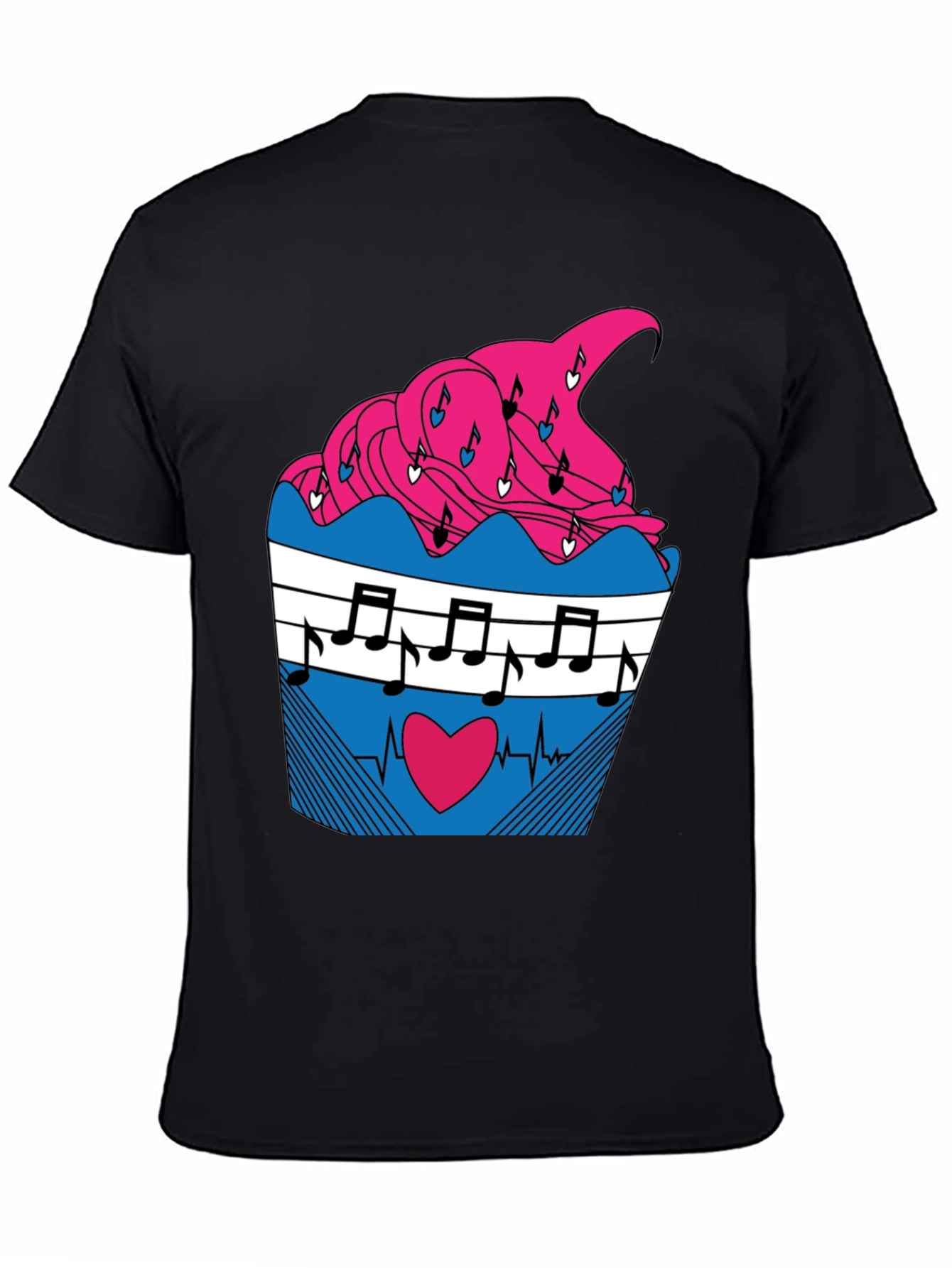 Music Heartbeat Cupcake Graphic Tee