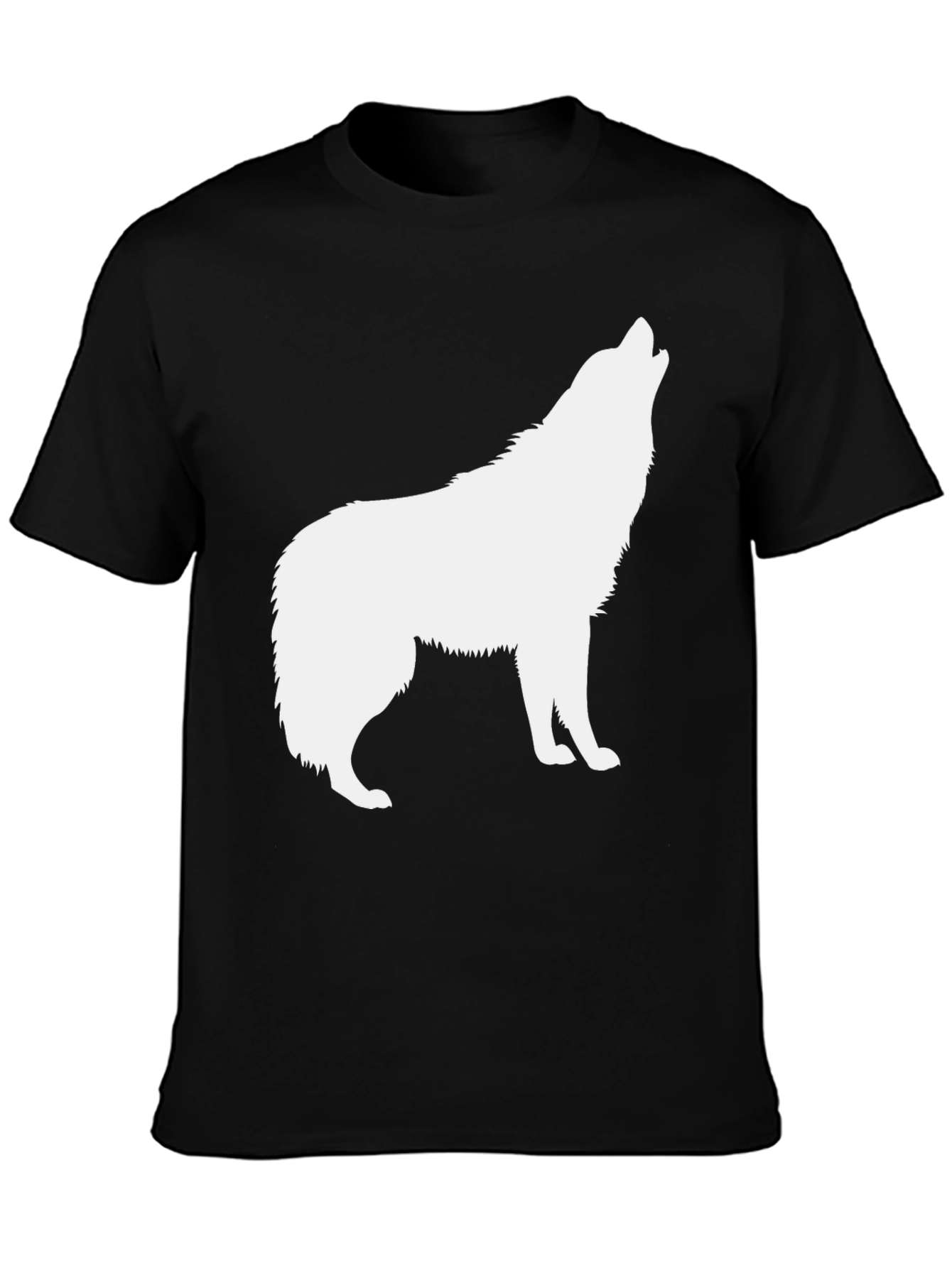 Black Wolf Howling Graphic T-Shirt - Mens