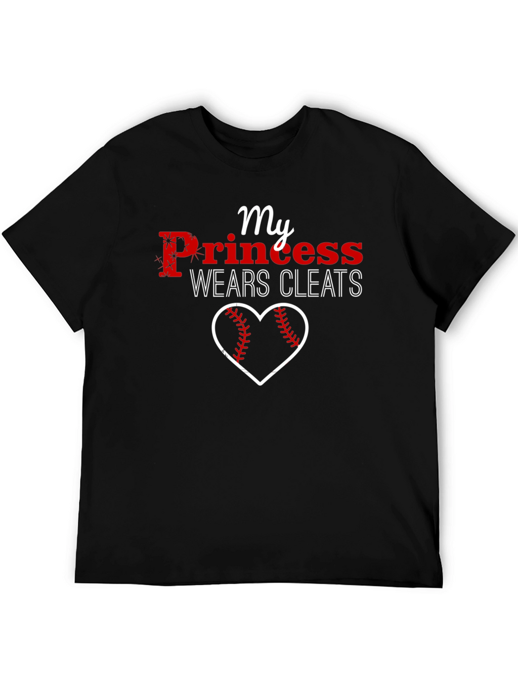 My Princess Wears Cleats Baseball Heart T-Shirt