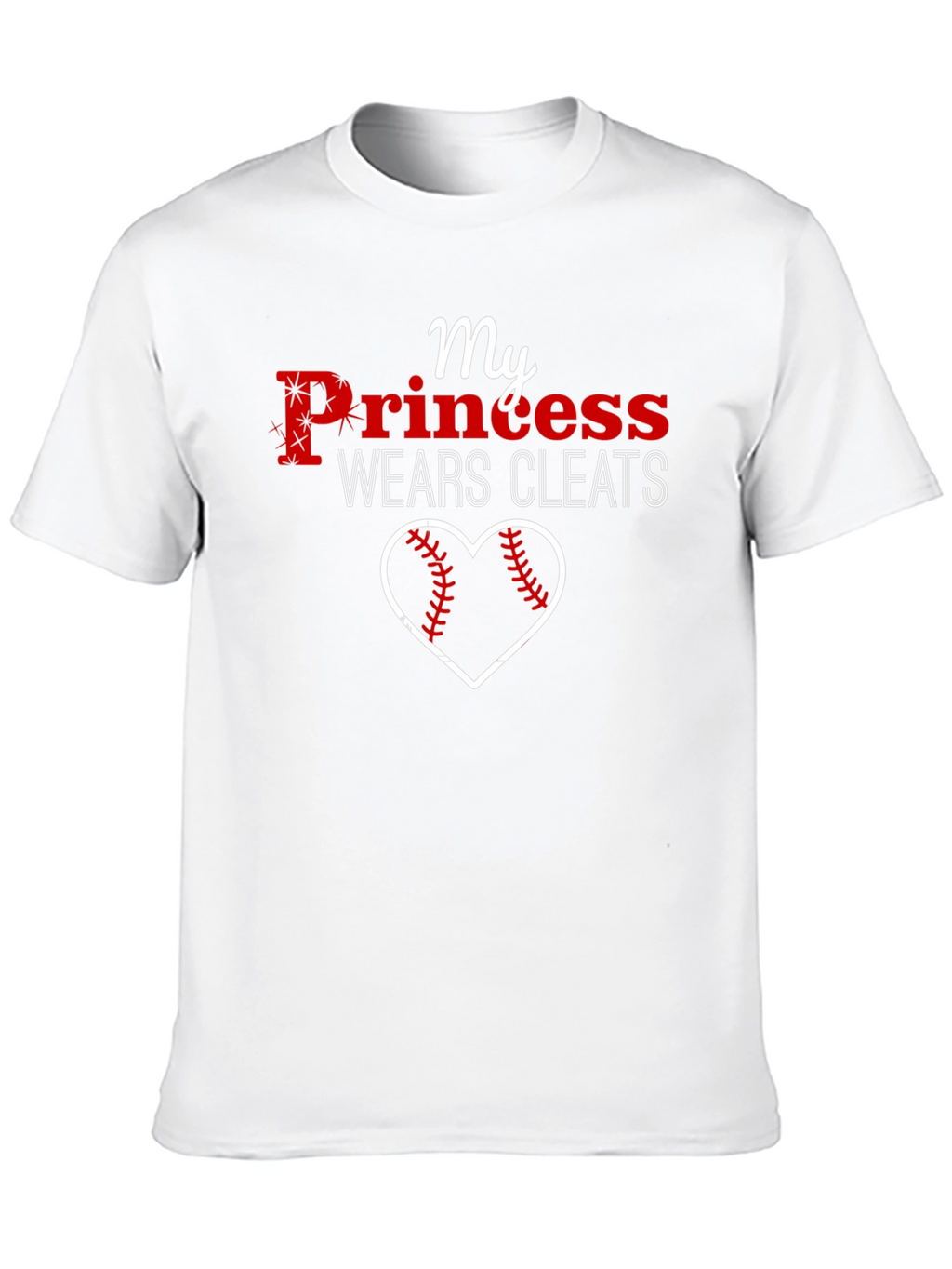My Princess Wears Cleats Baseball Heart T-Shirt