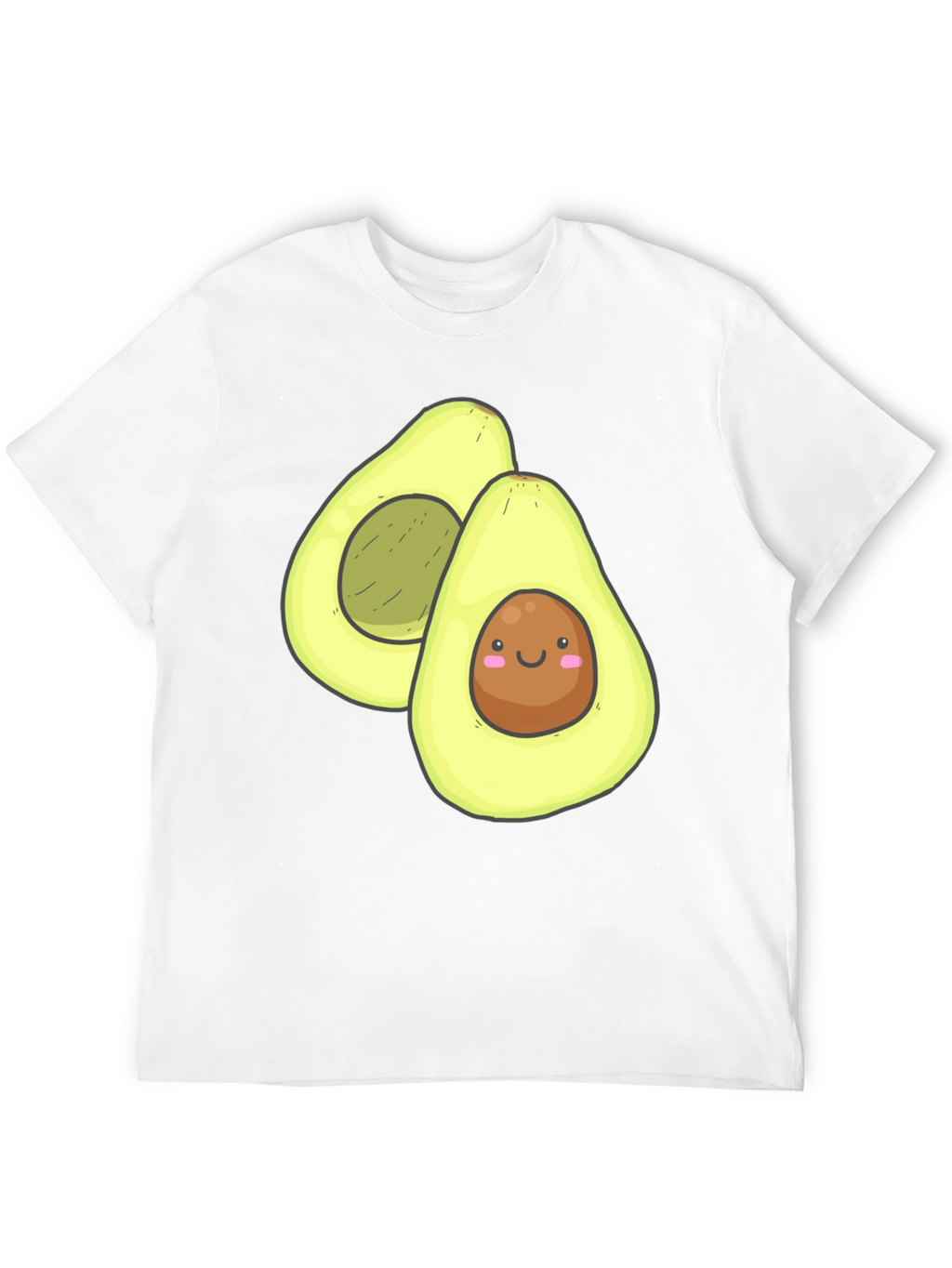 Cute Avocado Graphic Black T-Shirt