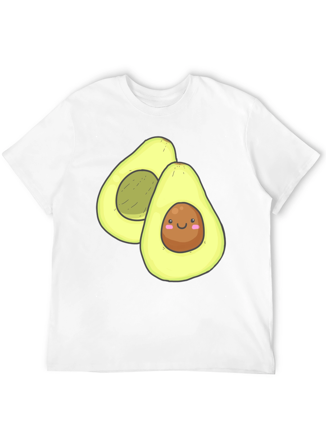 Cute Avocado Graphic Black T-Shirt