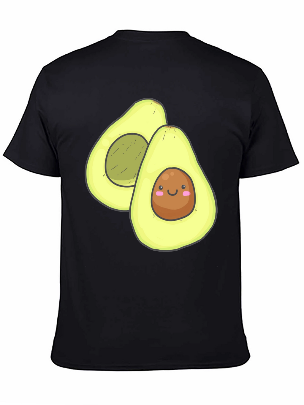 Cute Avocado Graphic Black T-Shirt