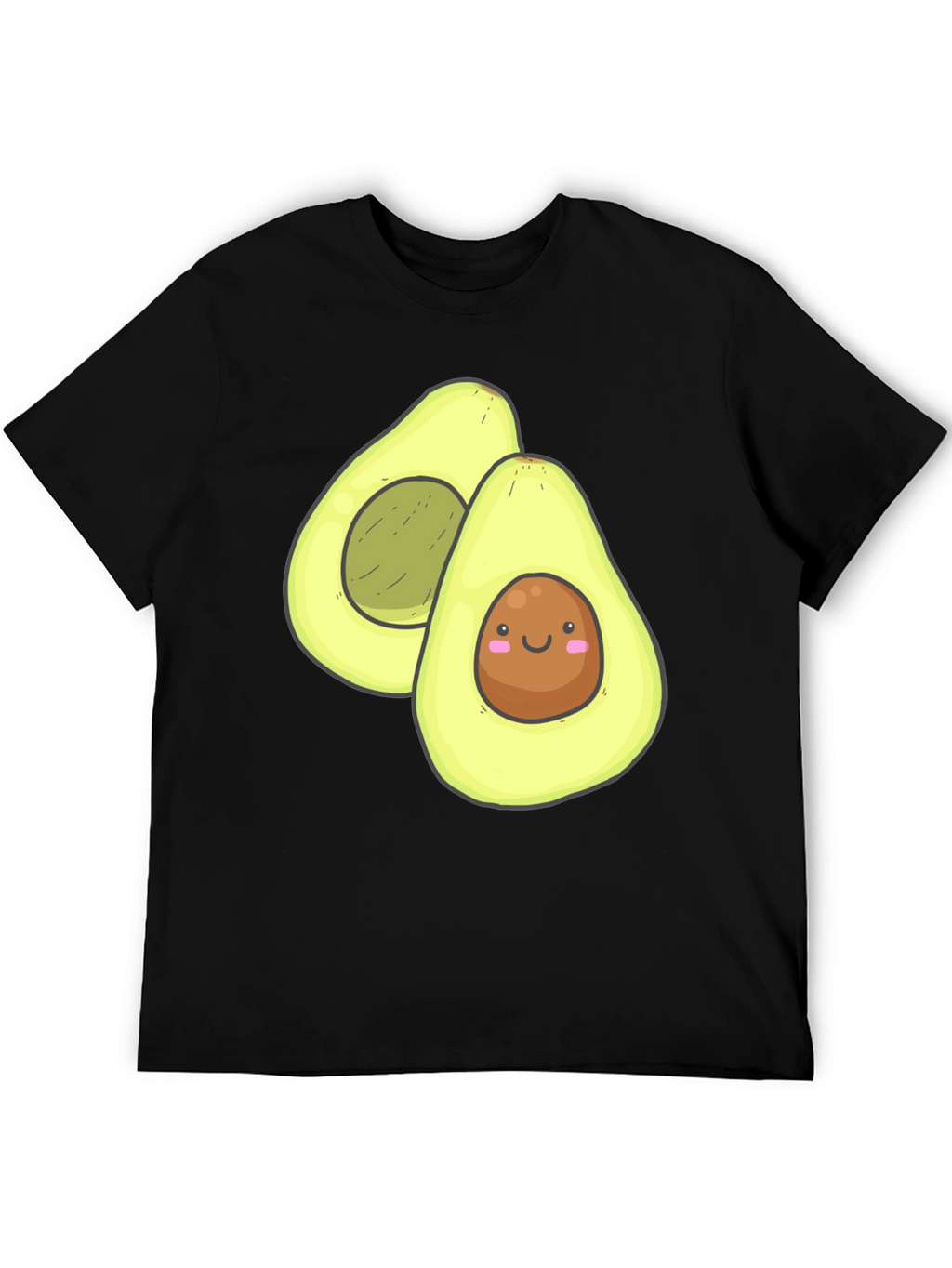 Cute Avocado Graphic Black T-Shirt