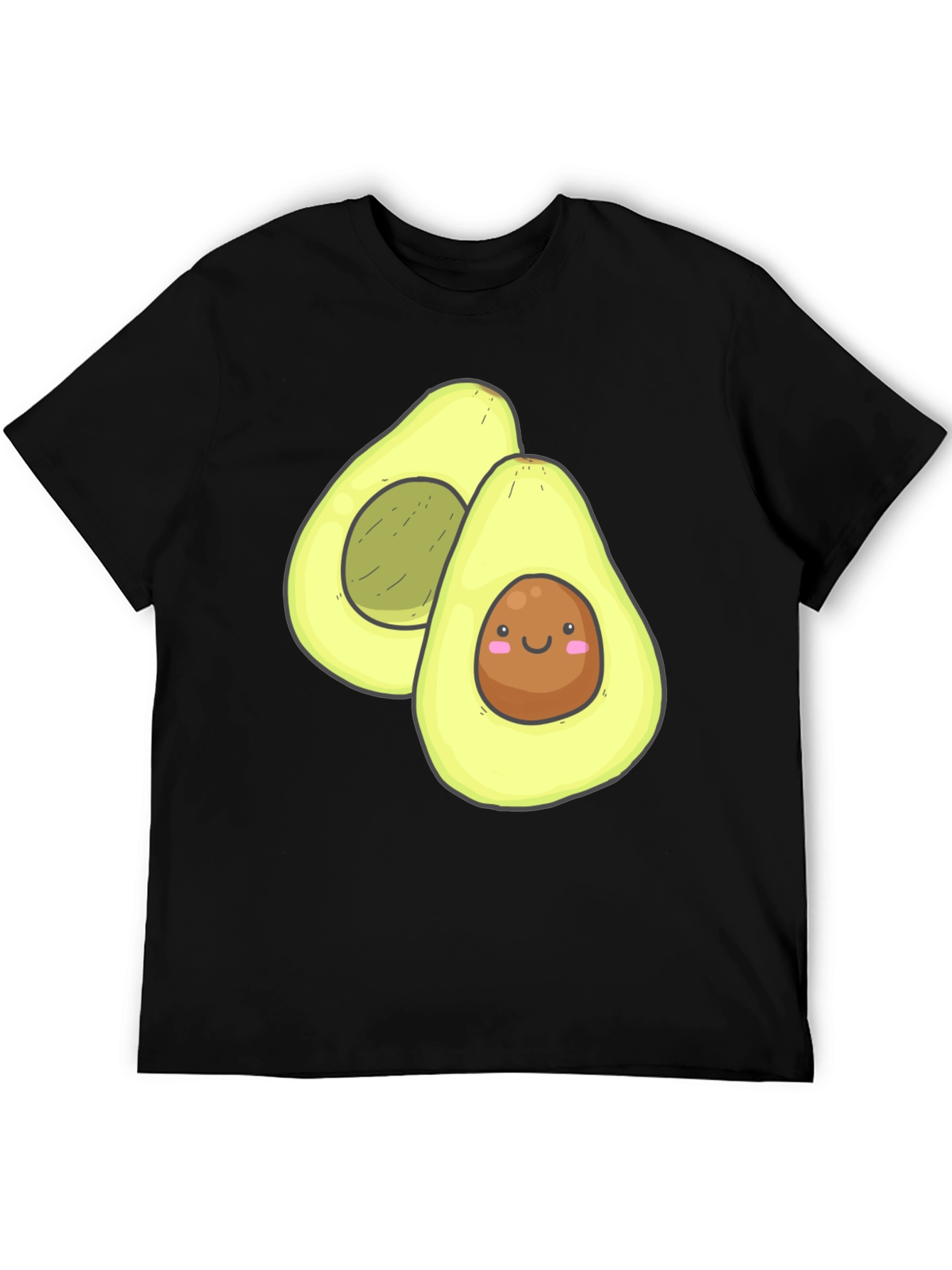 Cute Avocado Graphic Black T-Shirt