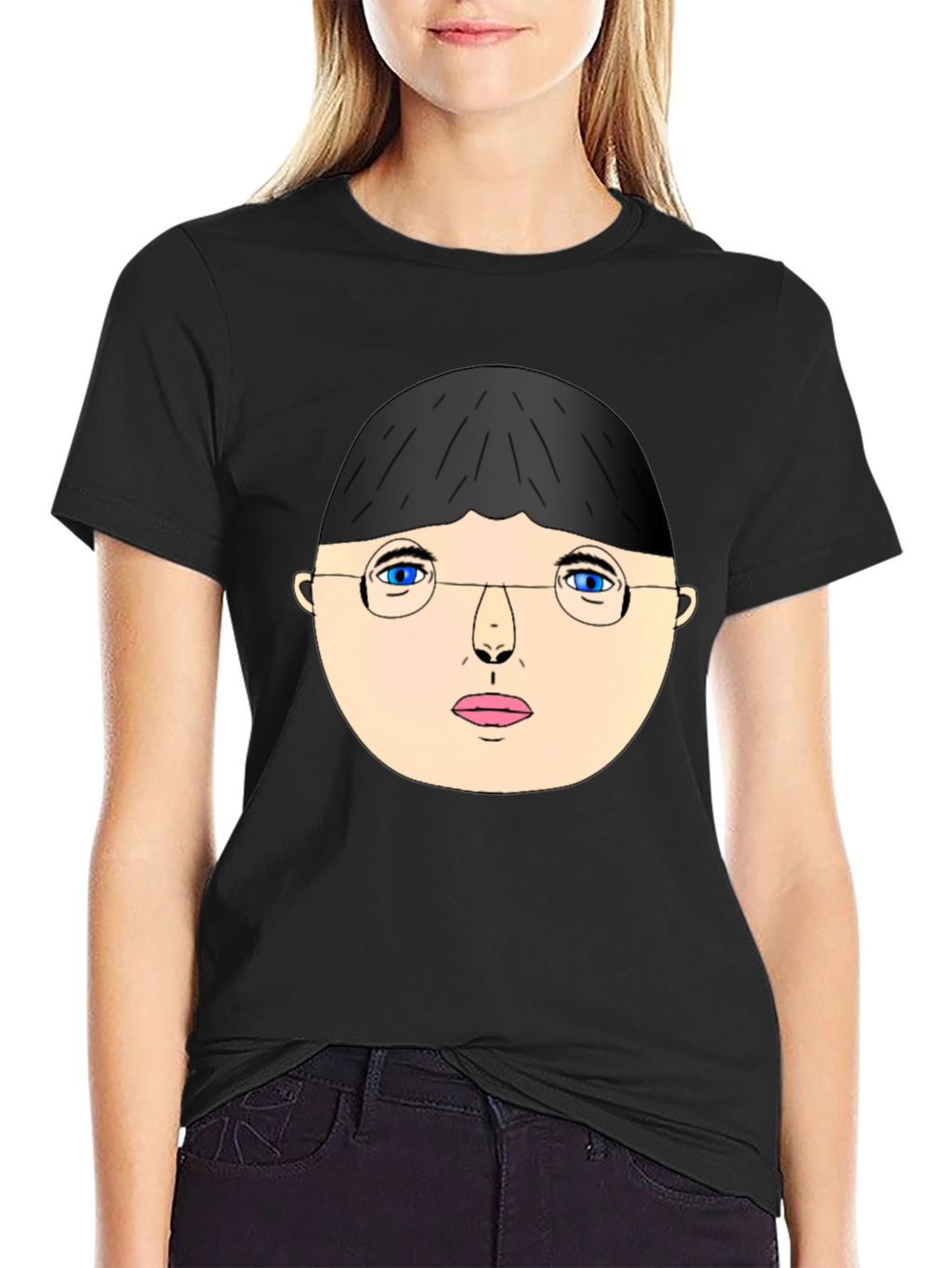 Unique Graphic T-Shirt - Face with Glasses