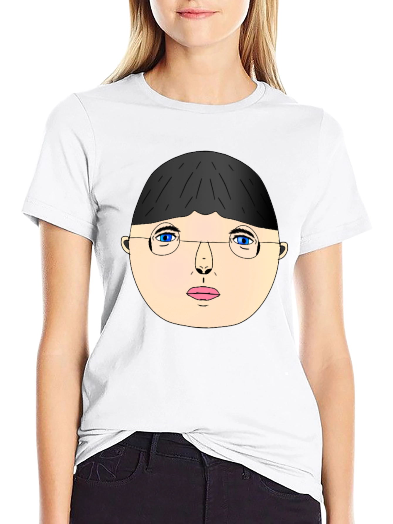 Unique Graphic T-Shirt - Face with Glasses