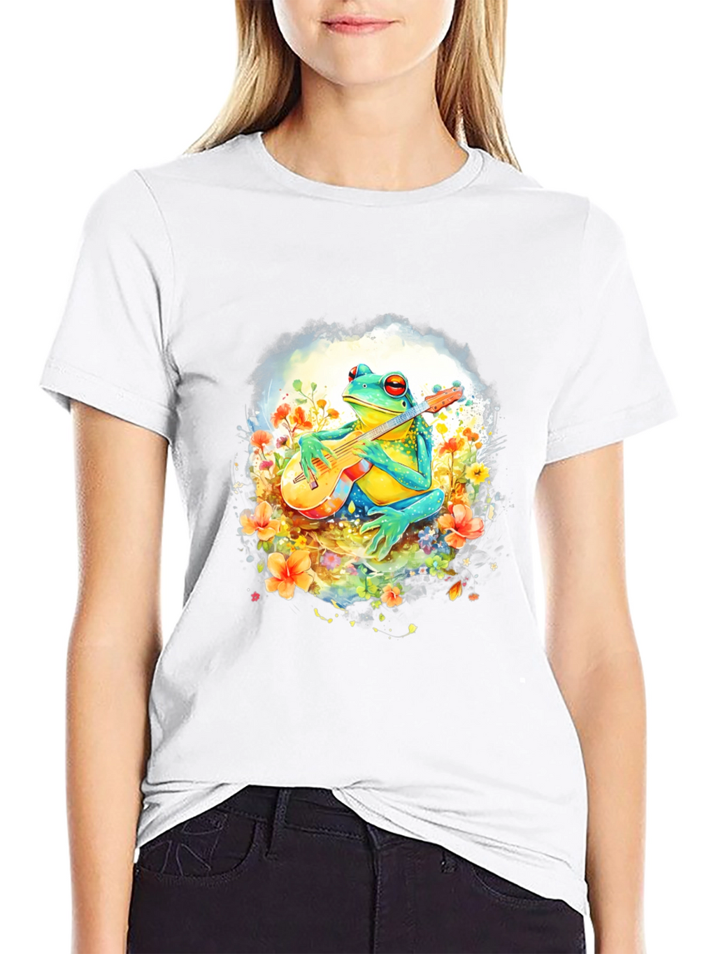 Frog Playing Guitar Graphic T-Shirt