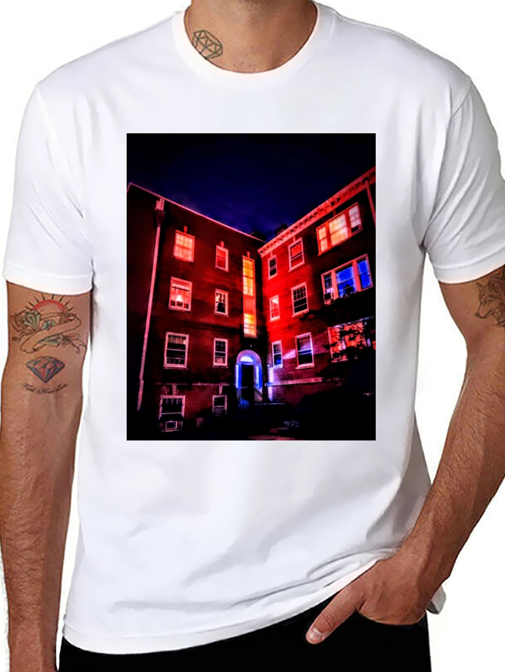 Illuminated Building Graphic Tee