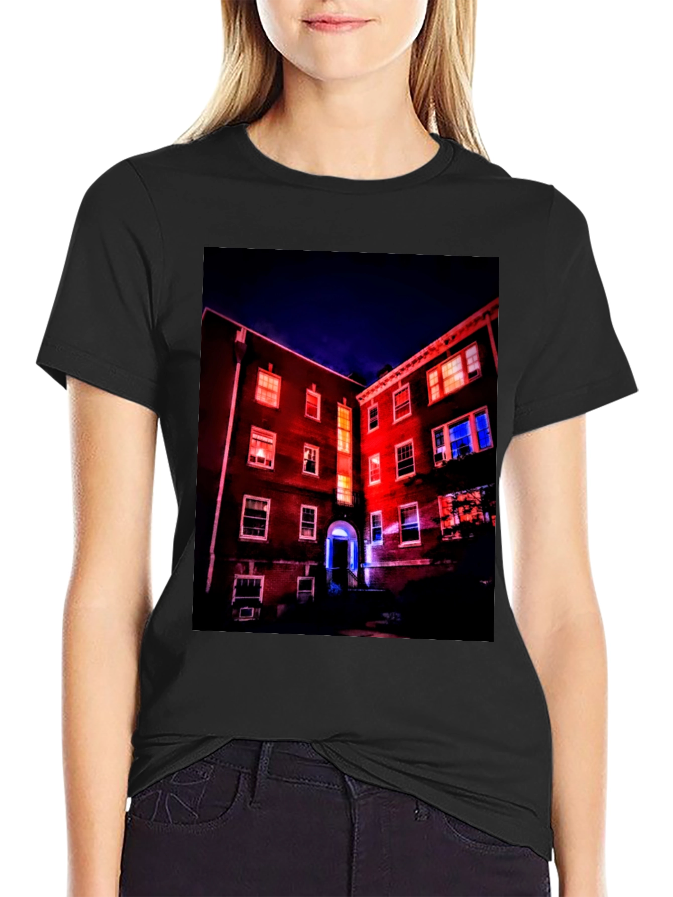 Illuminated Building Graphic Tee