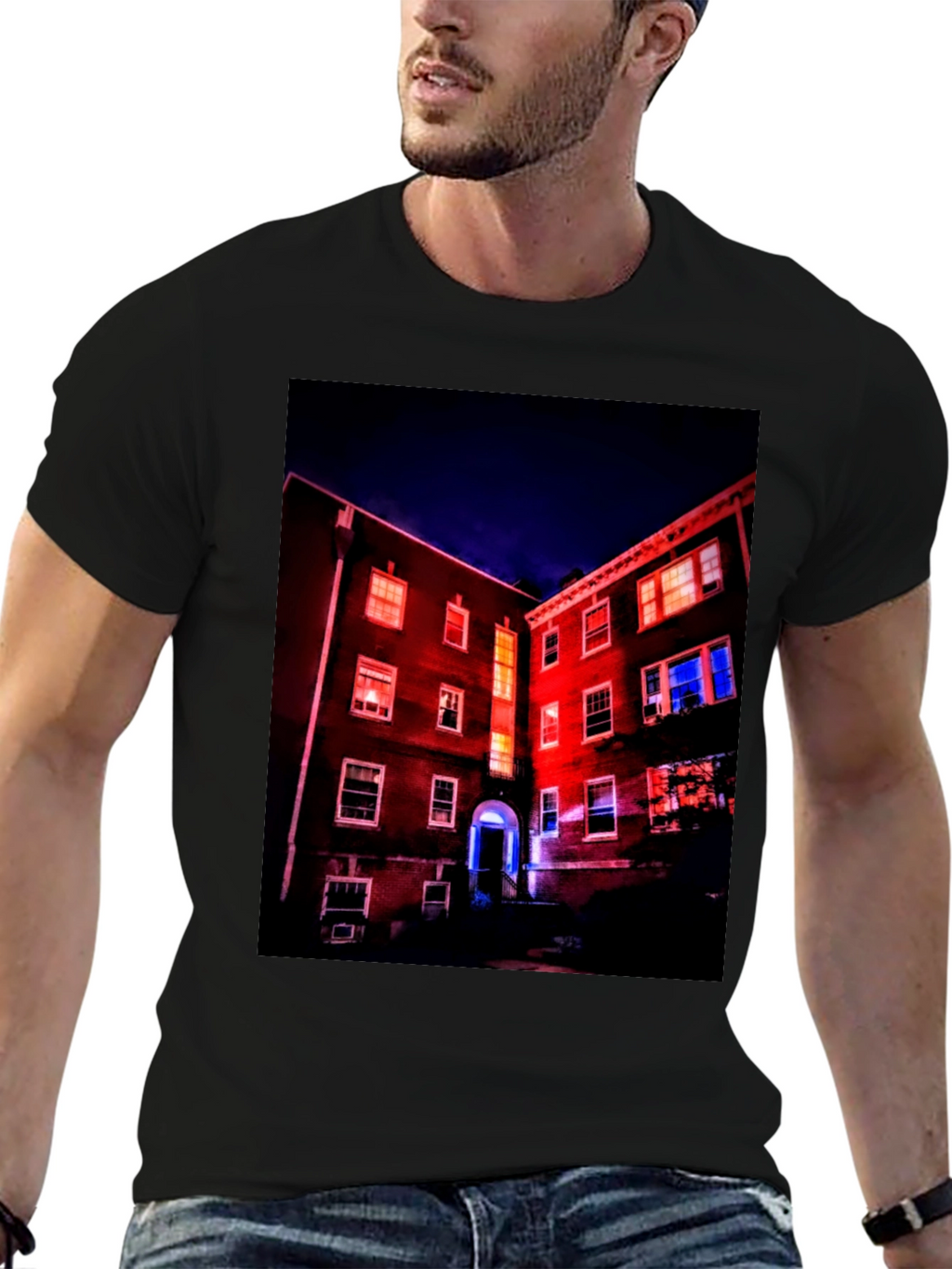 Illuminated Building Graphic Tee