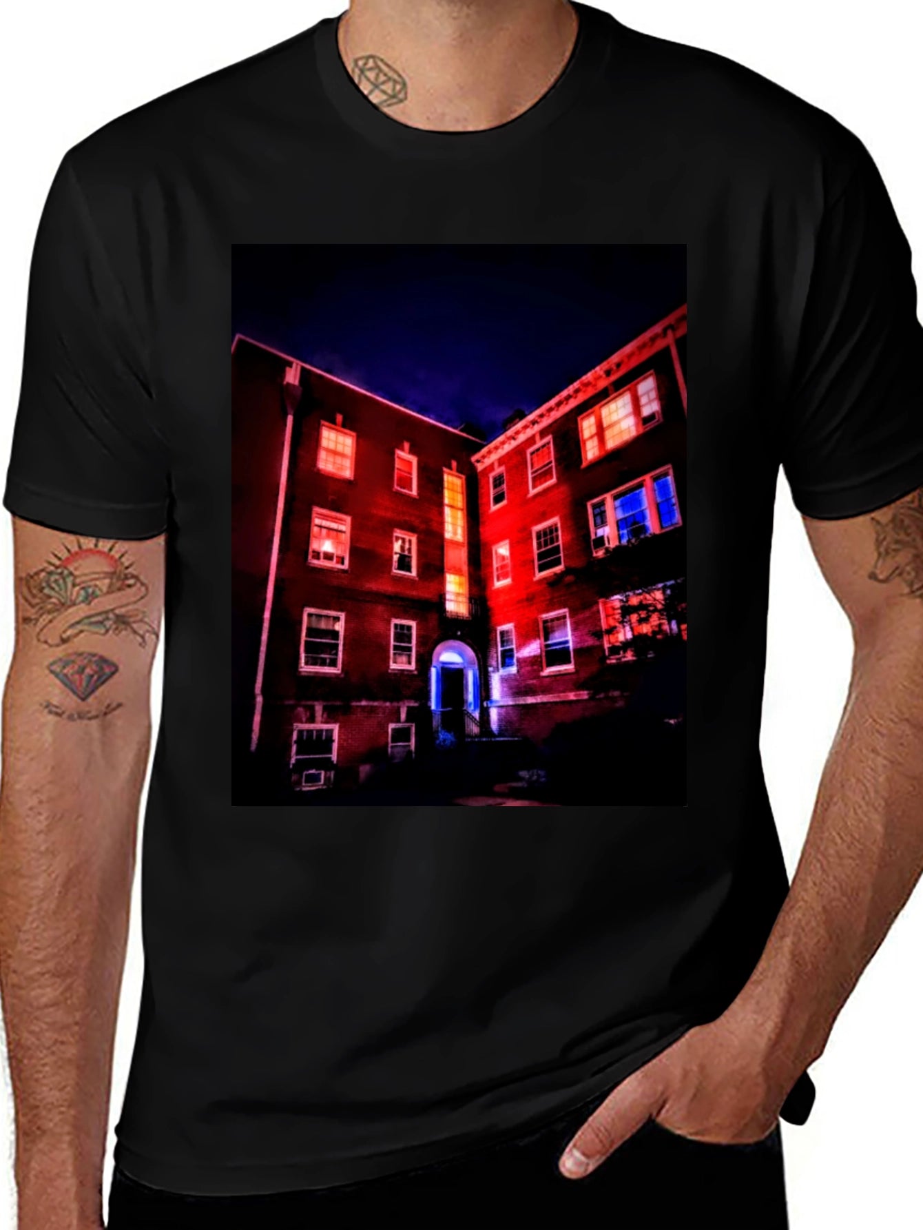 Illuminated Building Graphic Tee