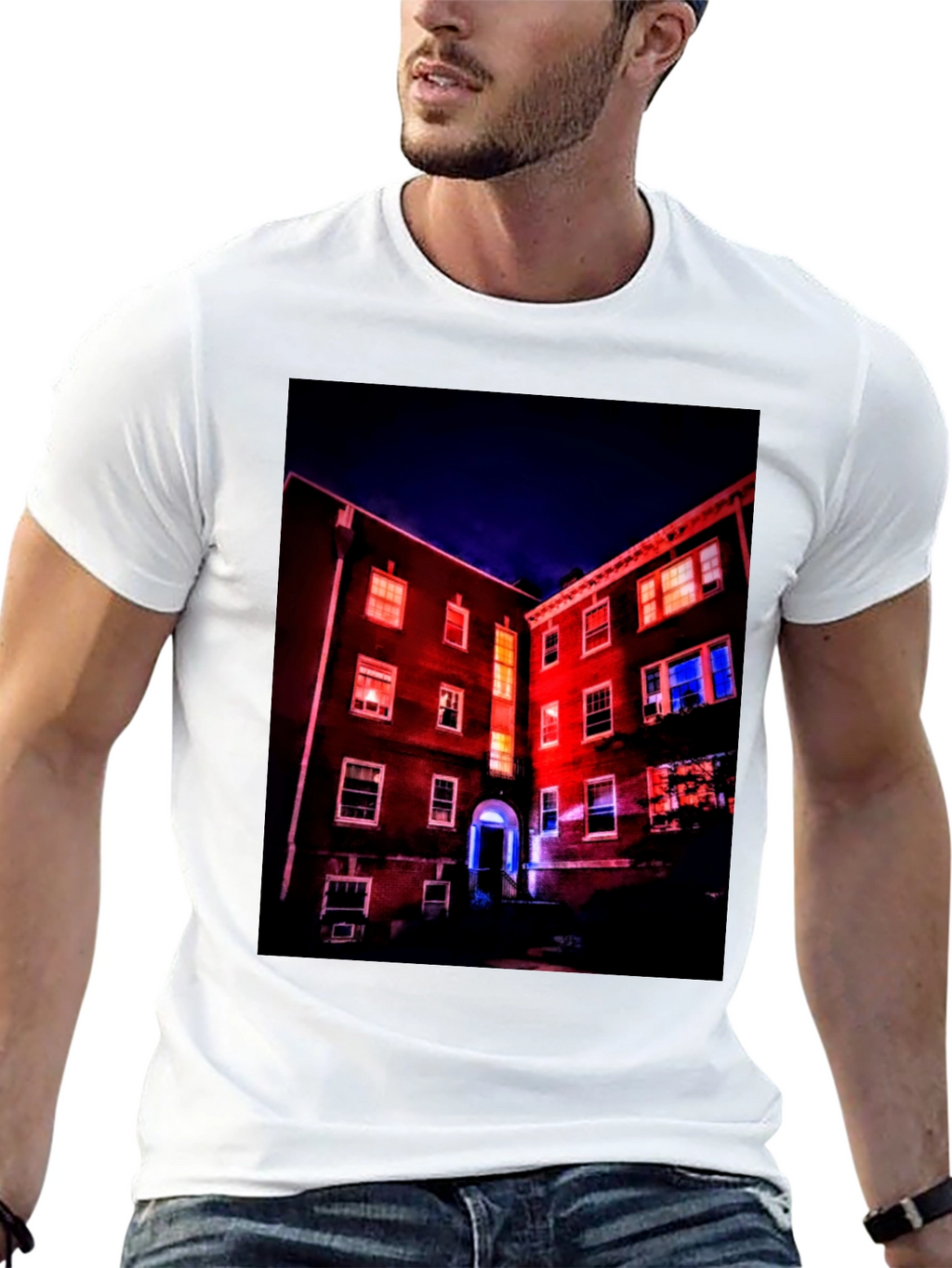 Illuminated Building Graphic Tee