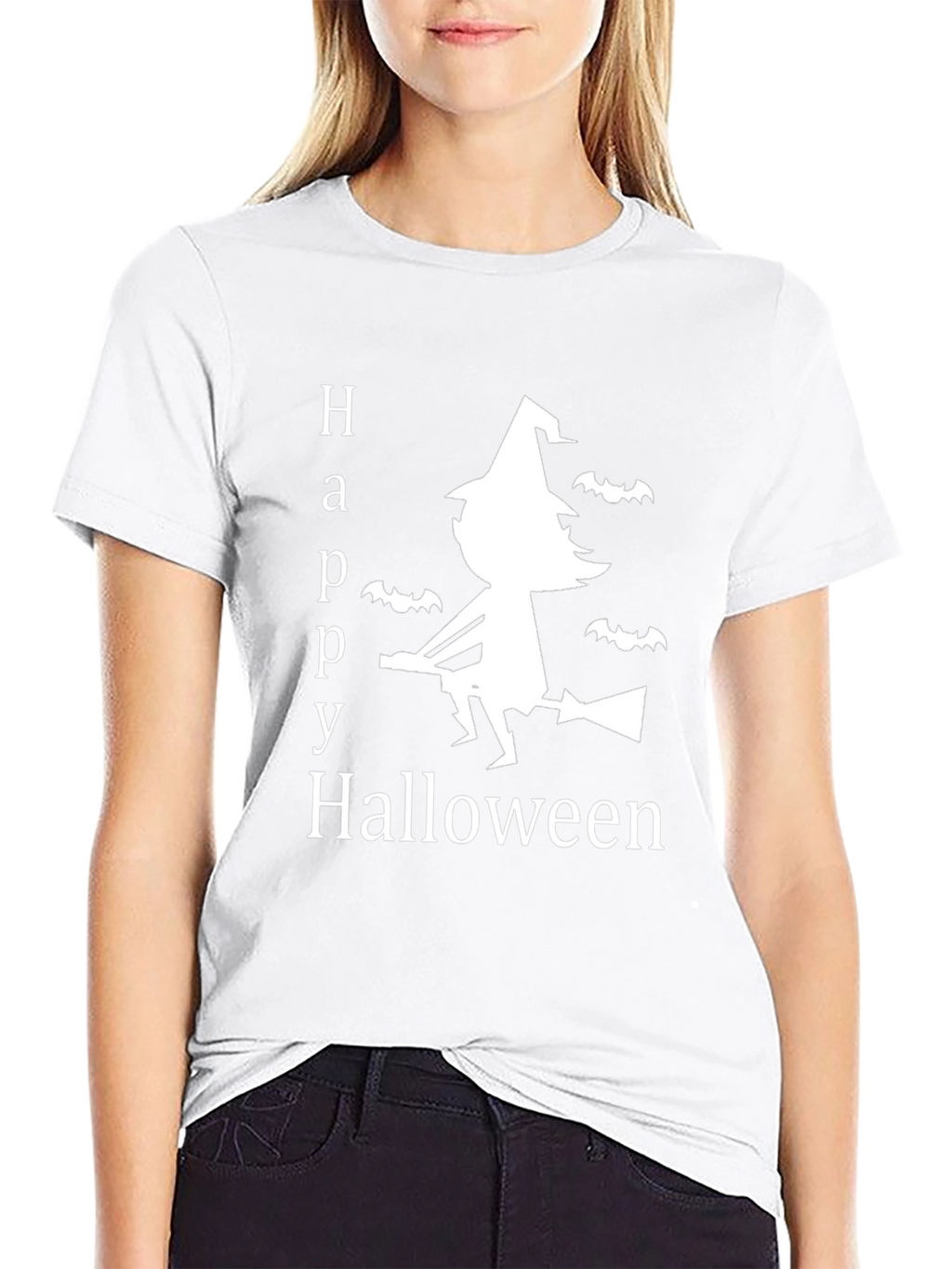 Happy Halloween T-Shirt Witch & Bats