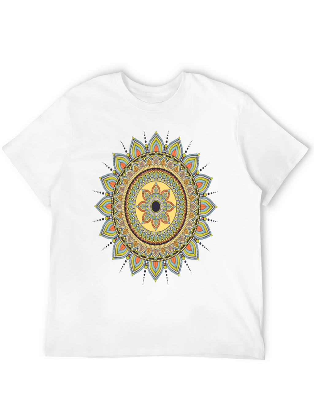 Mandala Print Black T-Shirt - Unique Design