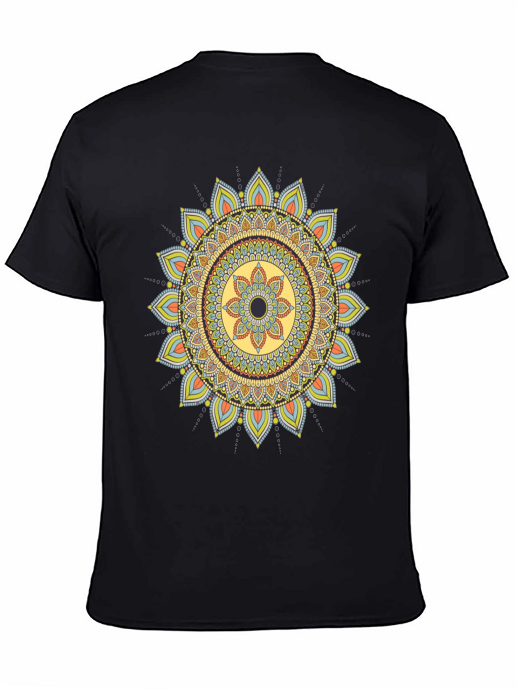 Mandala Print Black T-Shirt - Unique Design