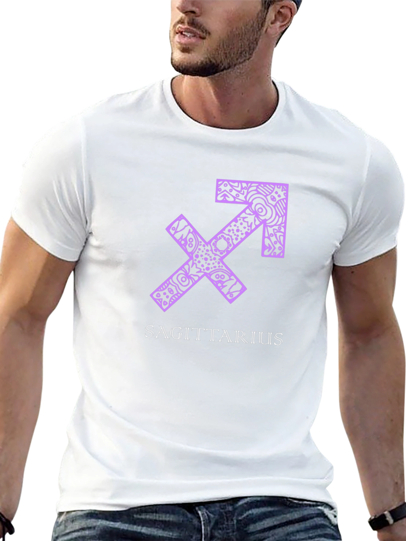 Sagittarius Zodiac Graphic Tee - Black