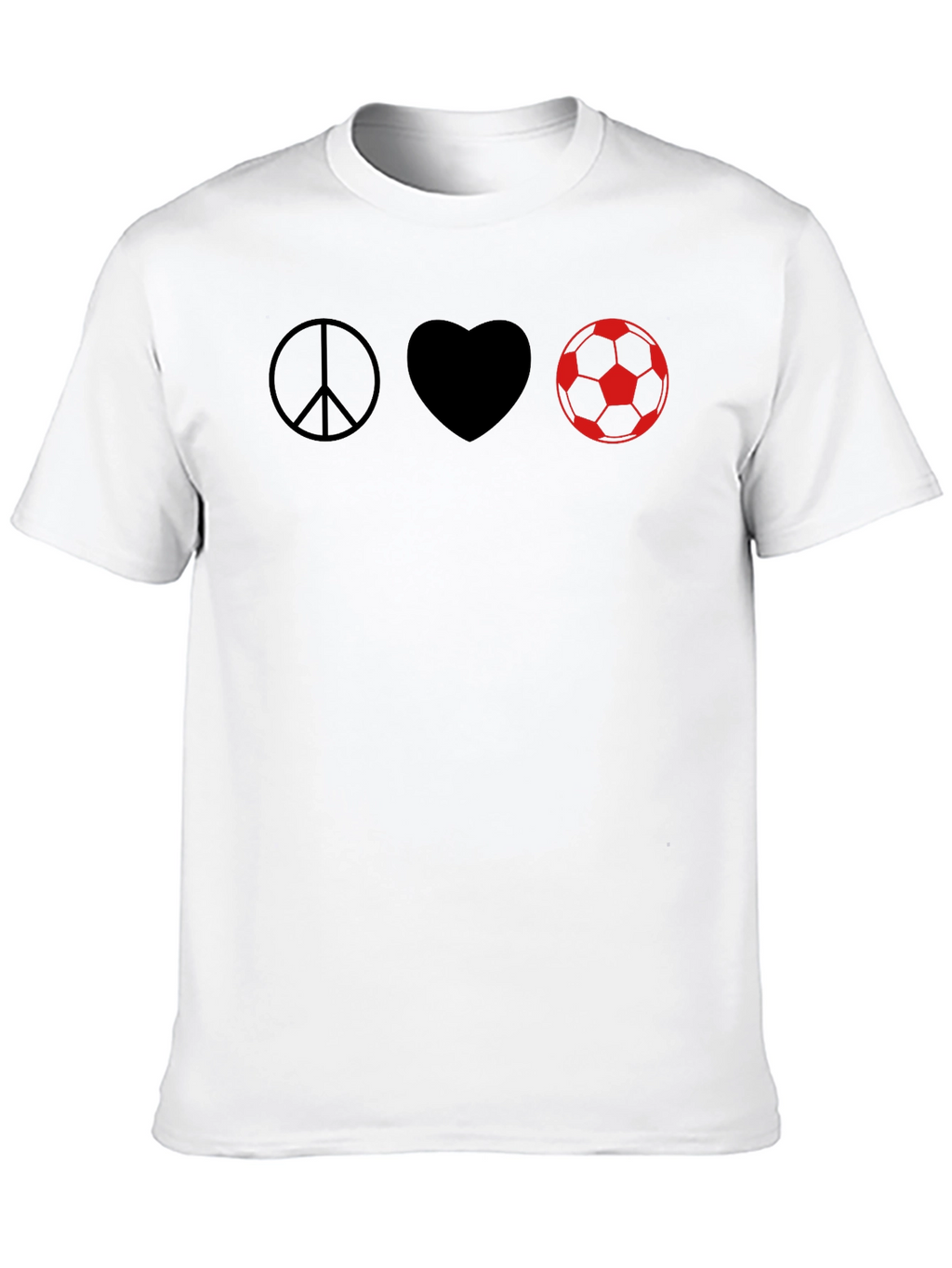 Peace Love Soccer T-Shirt - Black