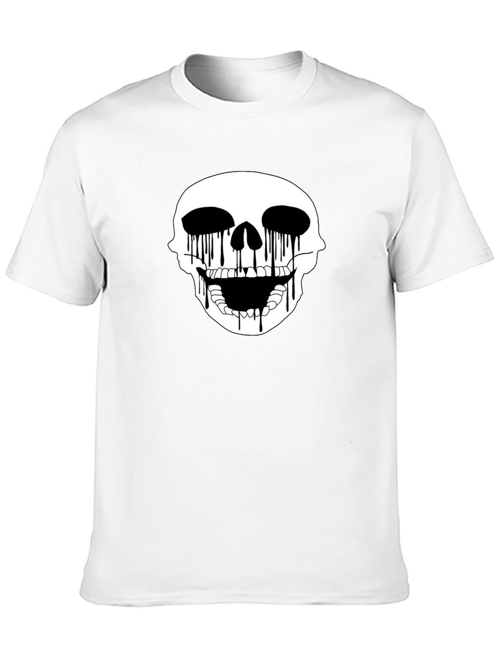 Skull Drip Graphic Tee - Edgy Black T-Shirt
